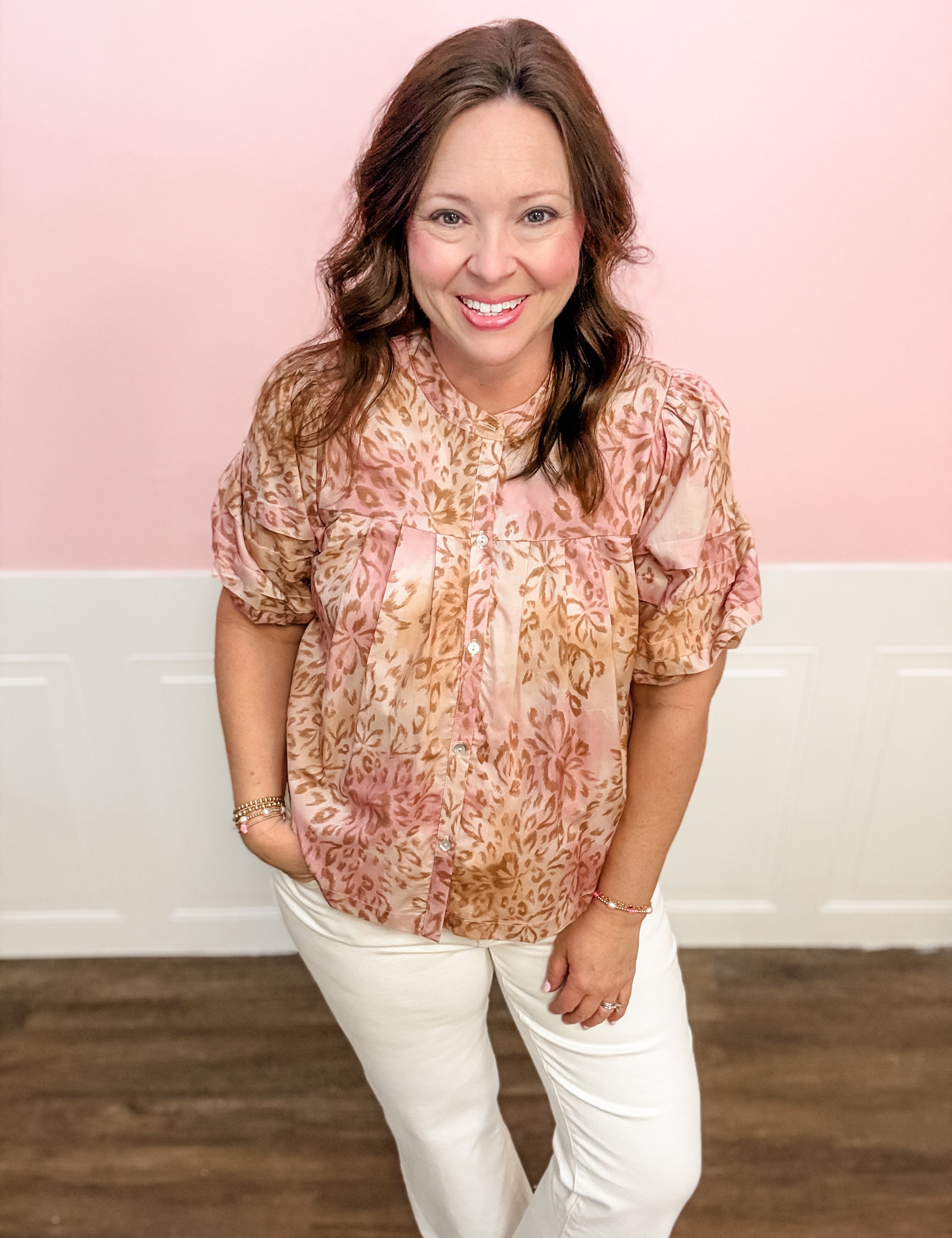 Blush Wildflower Peplum Top - Just a Small Town Girl