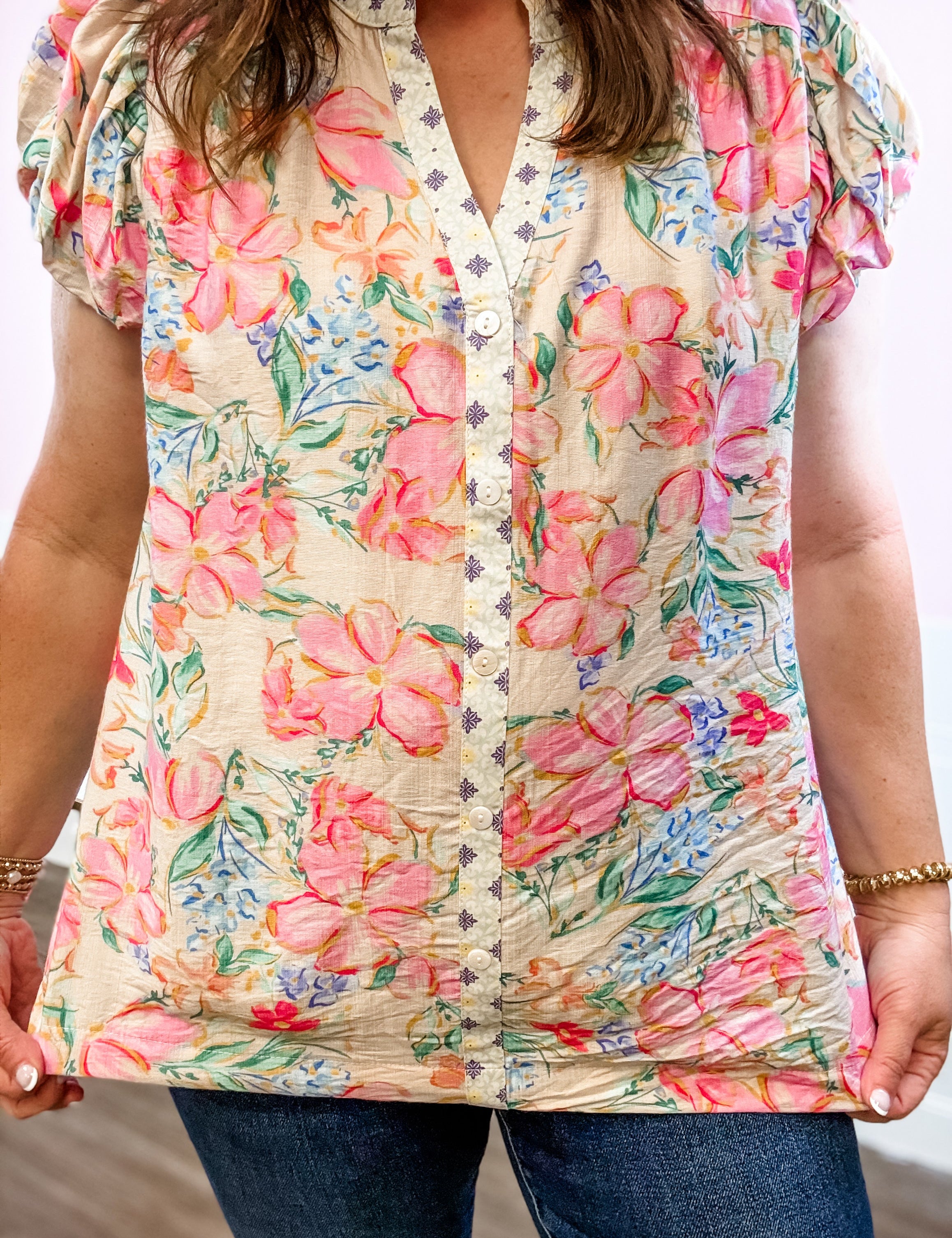 Blushing Blooms Top - Just a Small Town Girl