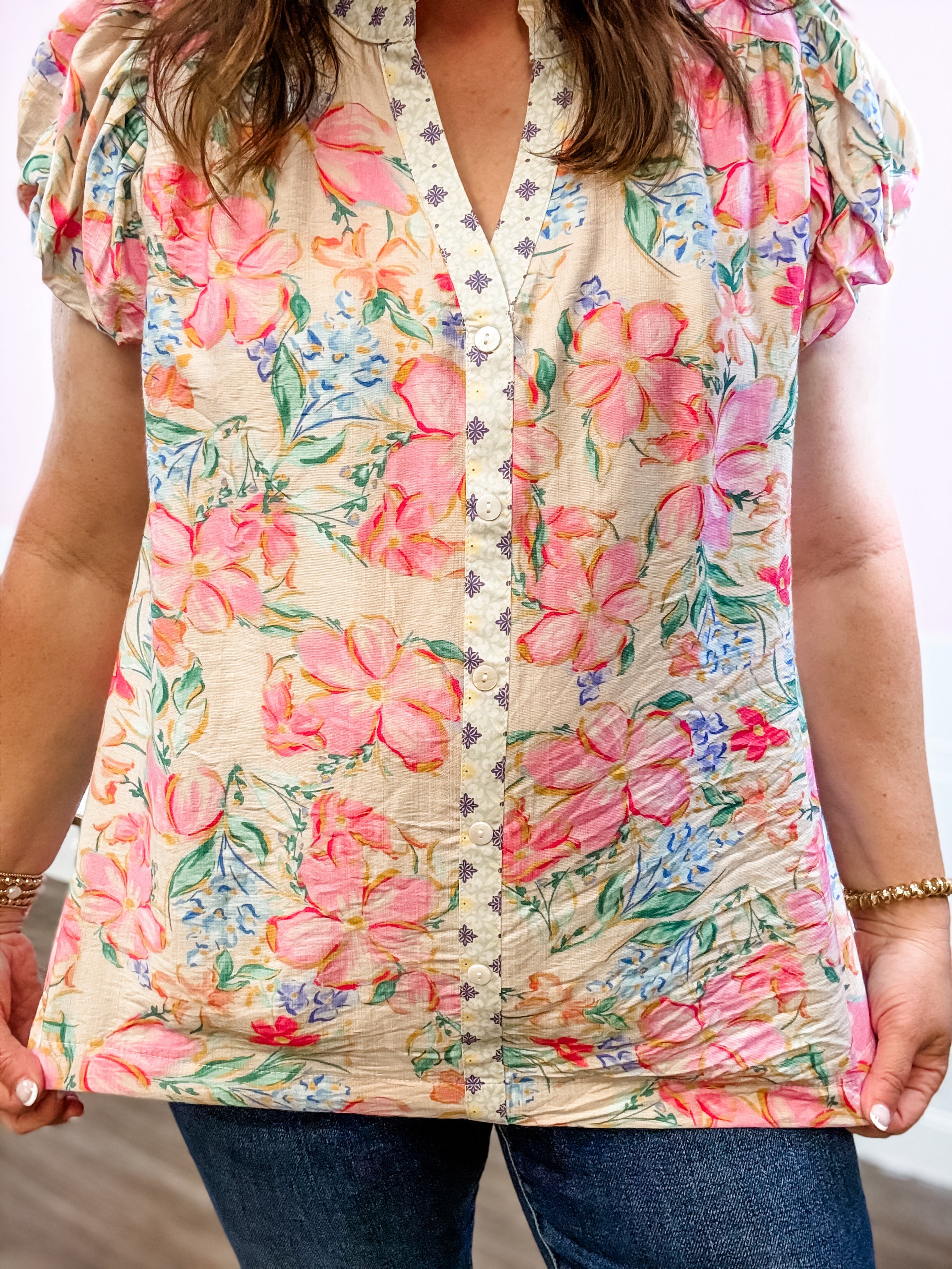 Blushing Blooms Top - Just a Small Town Girl