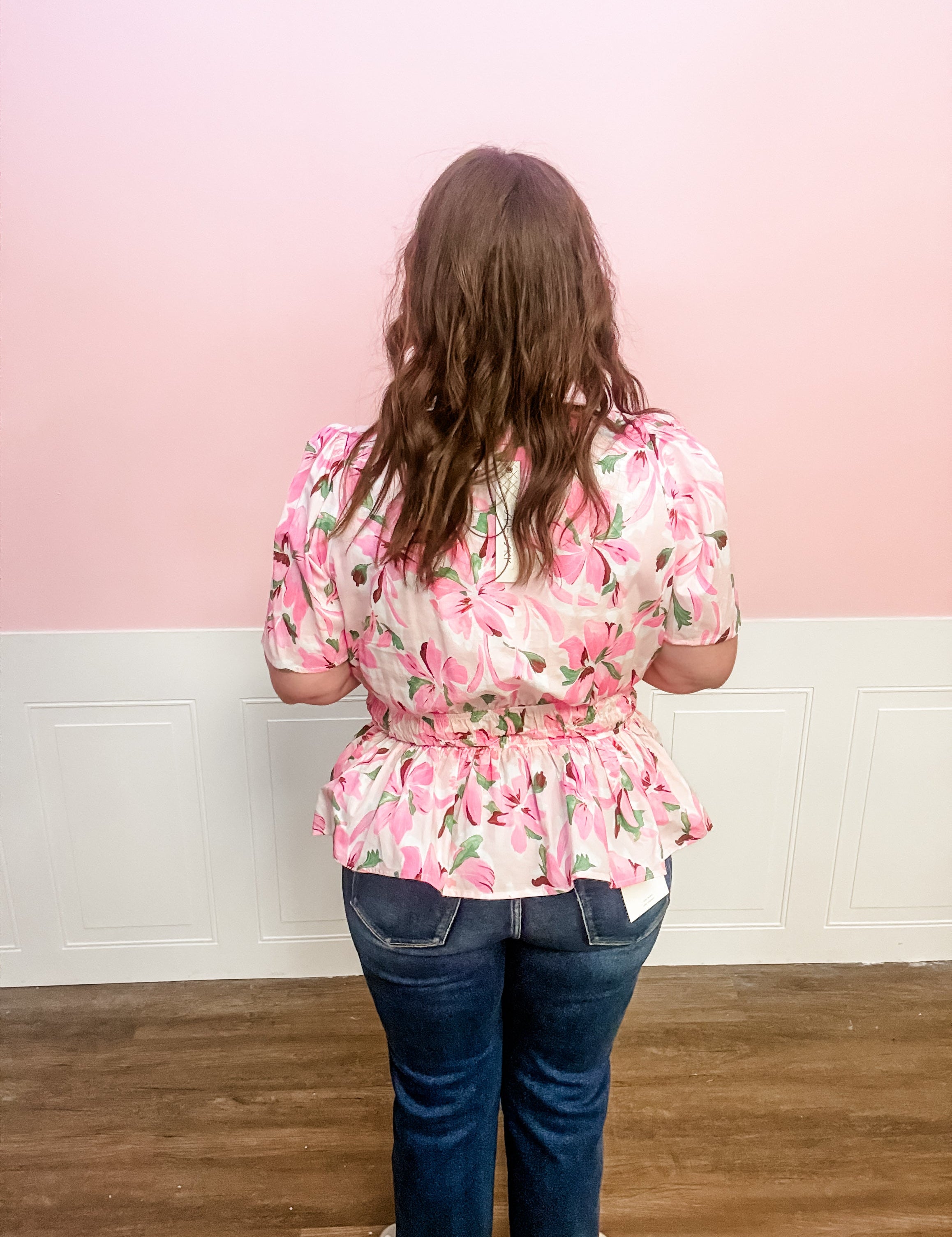 Blushing Petals Peplum Top - Just a Small Town Girl