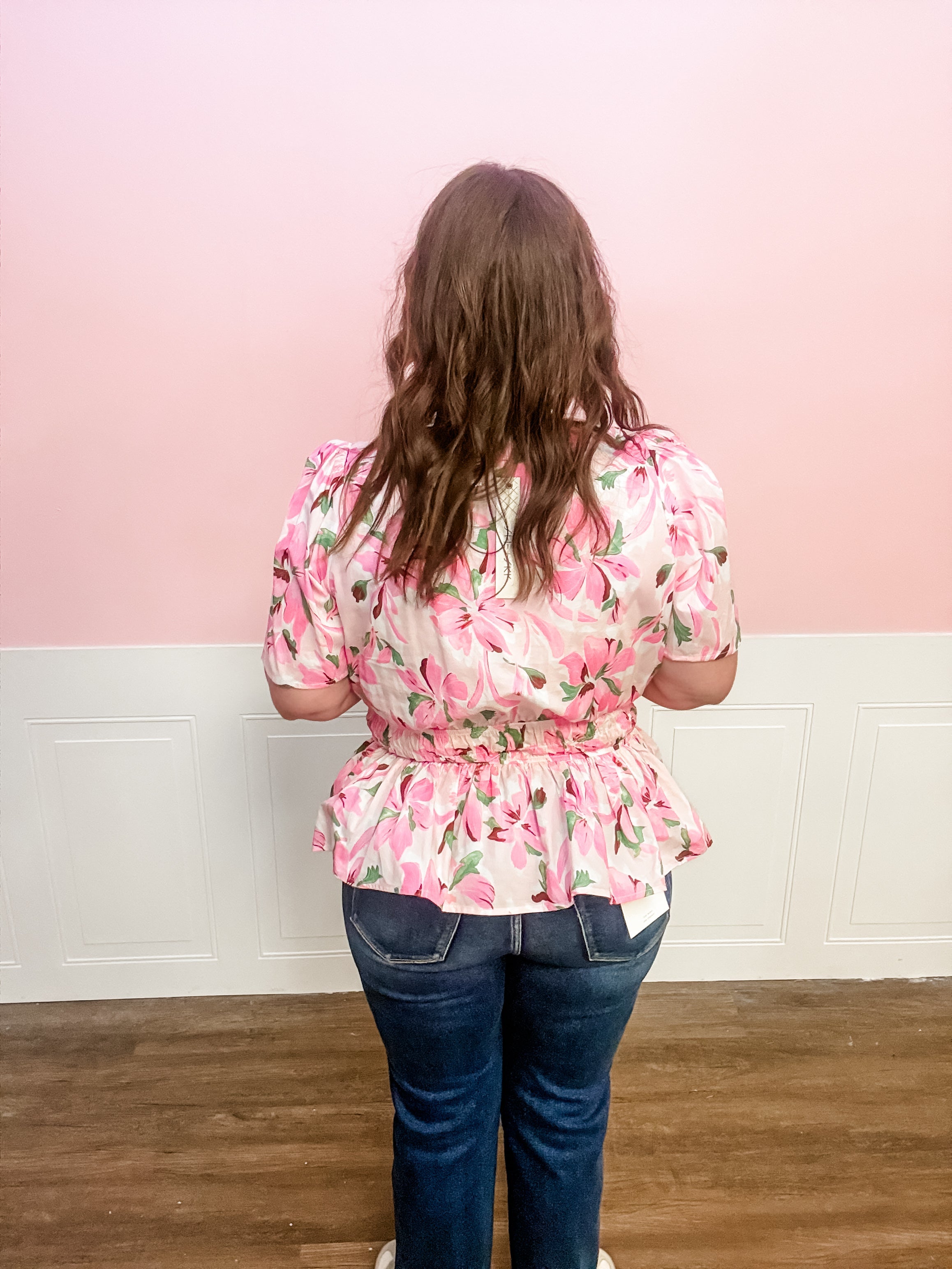 Blushing Petals Peplum Top - Just a Small Town Girl