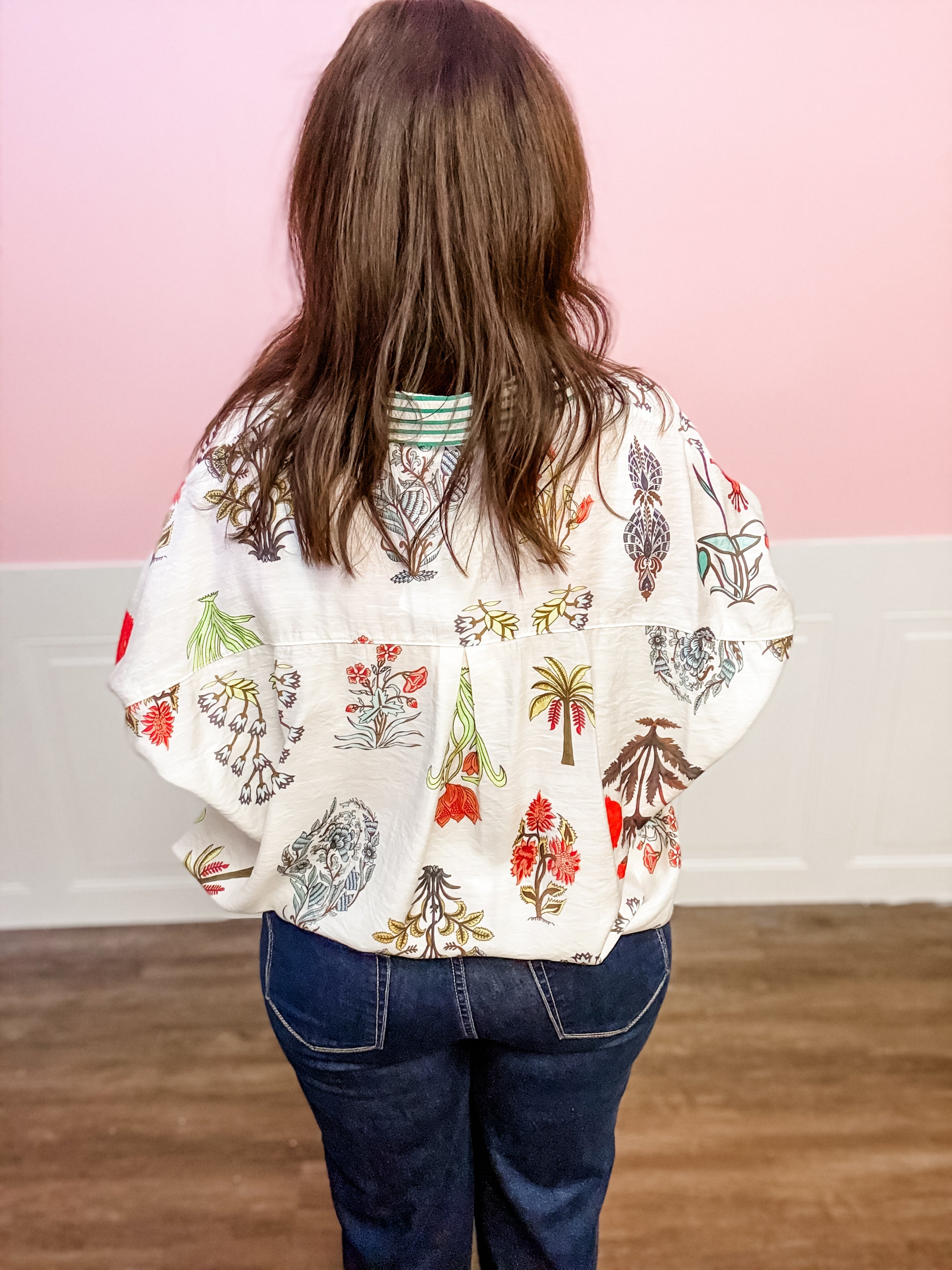 Botanical Harbor Collared Top - Just a Small Town Girl