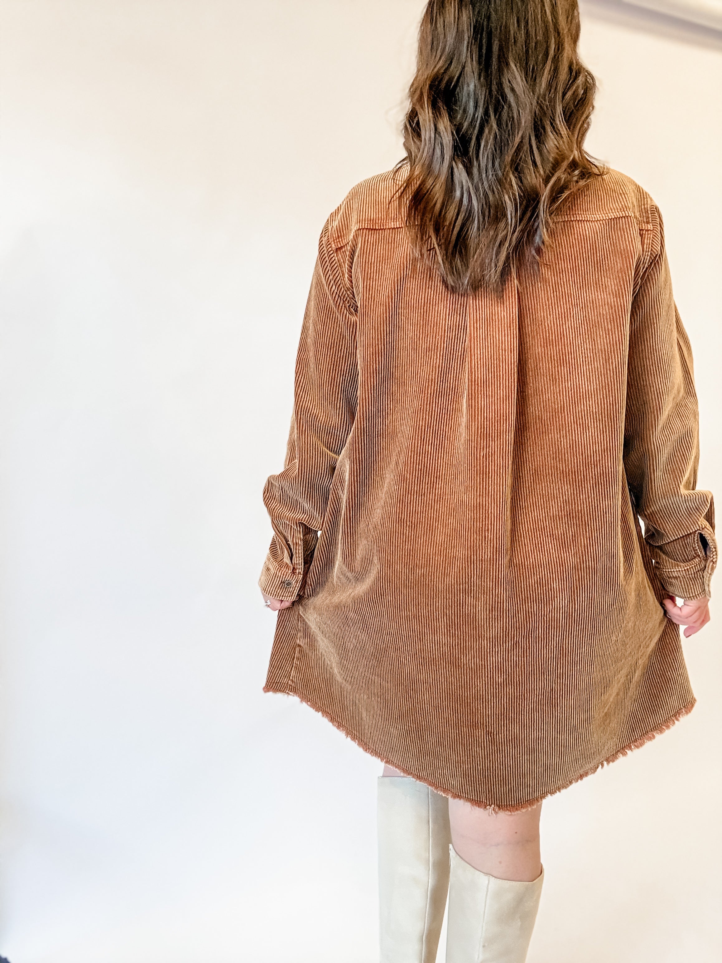 Brown Corduroy Shirt Dress - Just a Small Town Girl