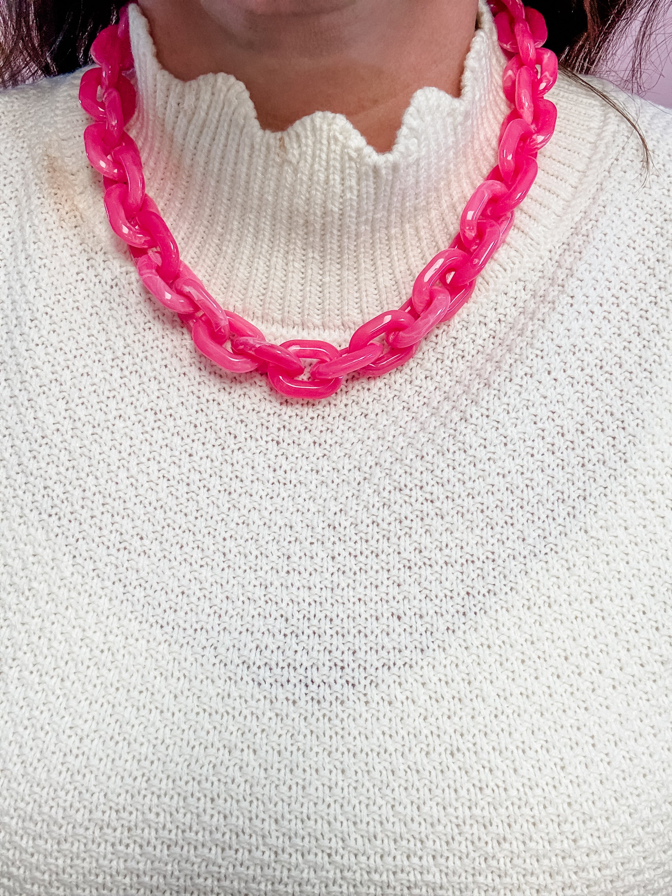 Bubblegum Bold Chain Necklace - Just a Small Town Girl