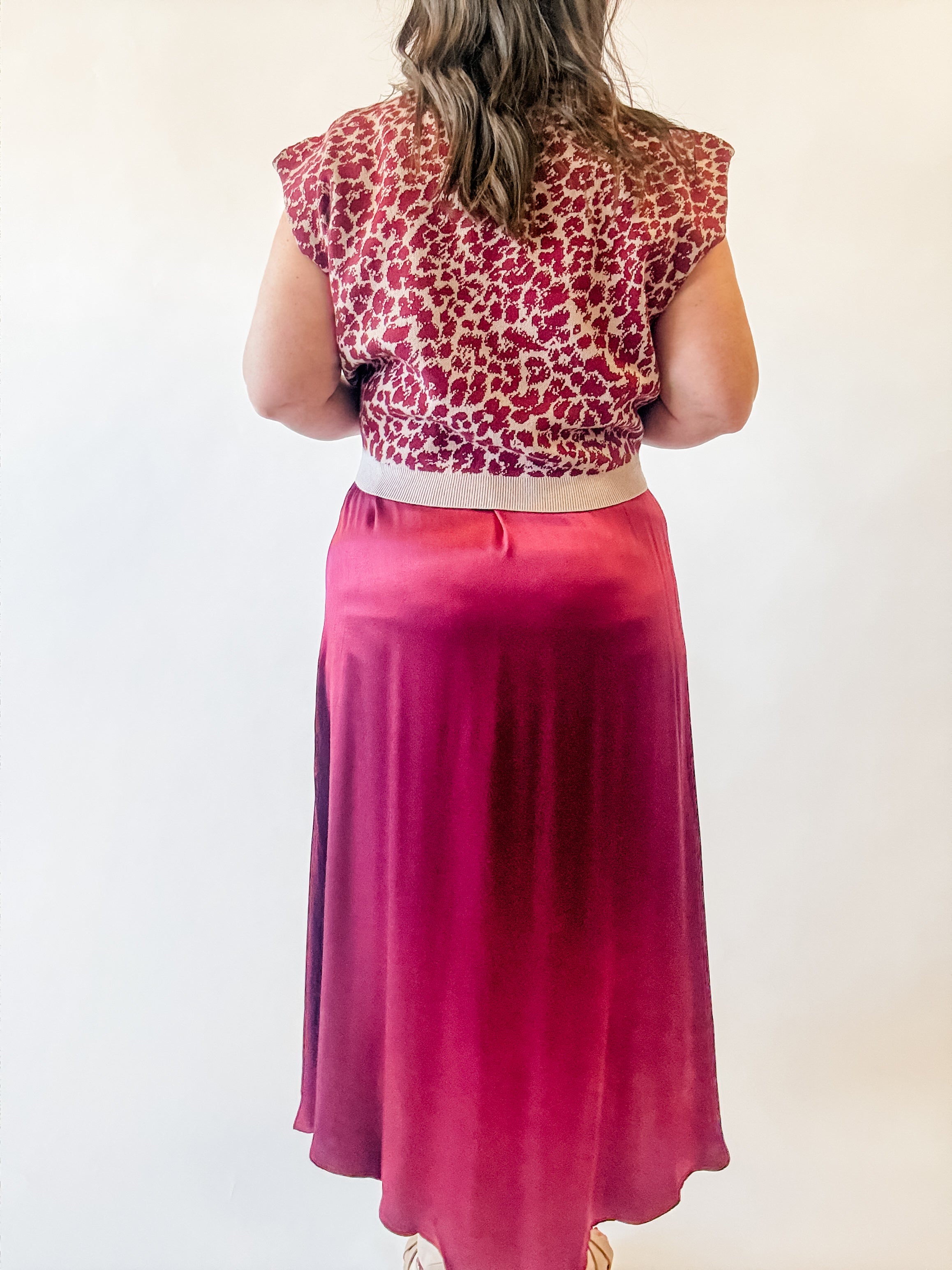 Burgundy Leopard Sweater Layered Midi Dress - Just a Small Town Girl