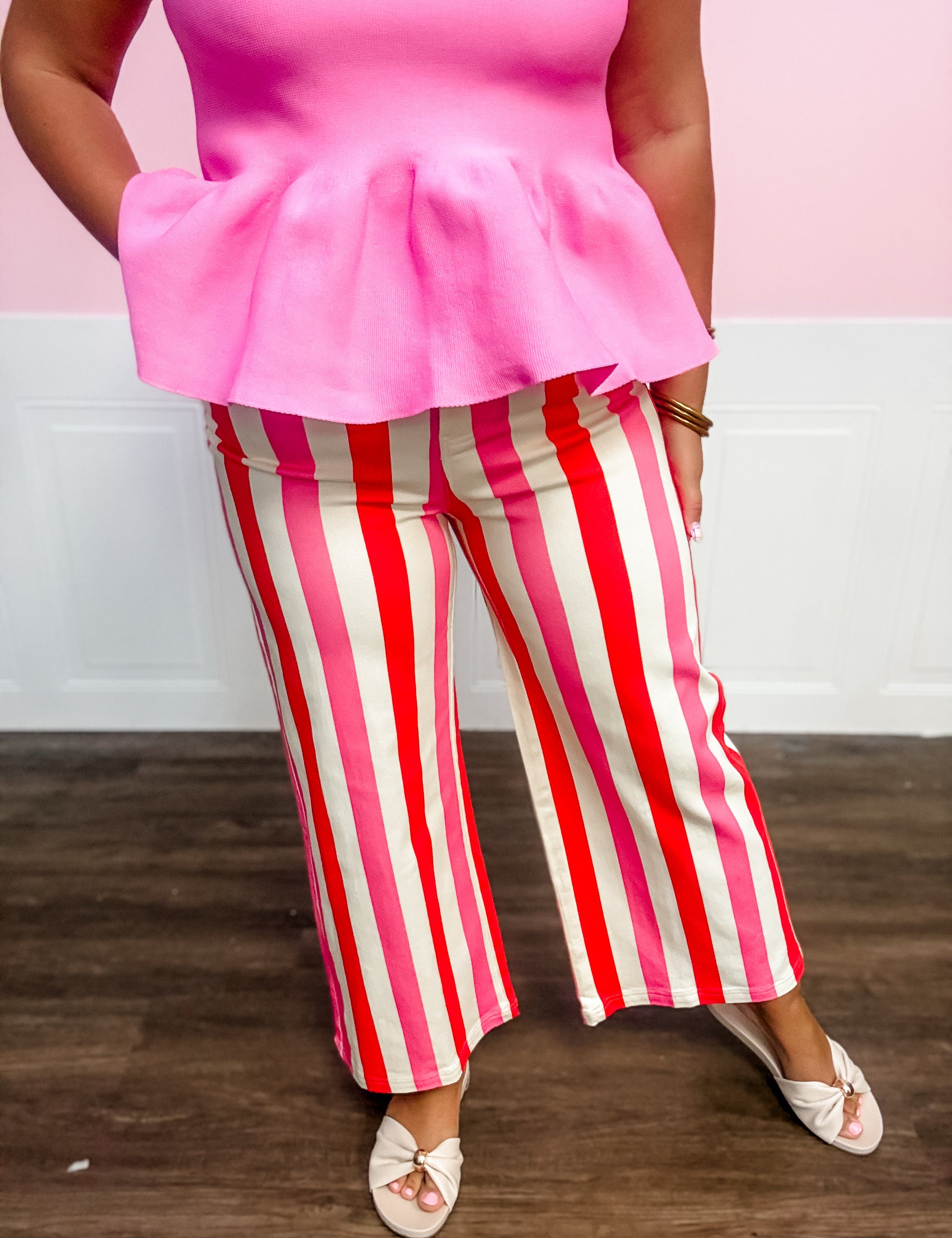 Candy Stripe Statement Pants - Just a Small Town Girl