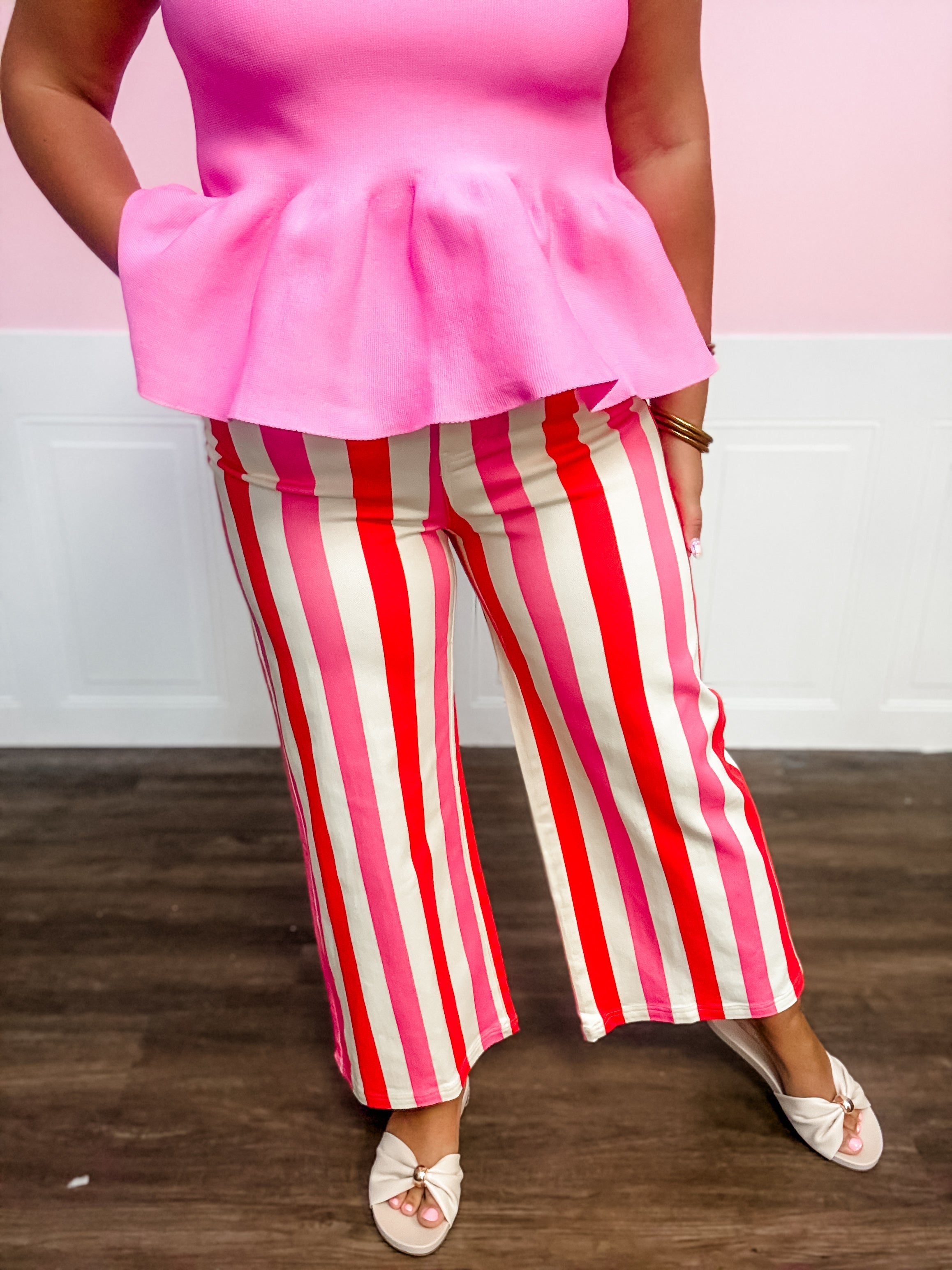 Candy Stripe Statement Pants - Just a Small Town Girl