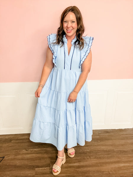 Carolina Cloud Ruffle Dress - Just a Small Town Girl