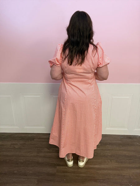 Carolina Kickoff Stripe Dress: Plus Size - Just a Small Town Girl