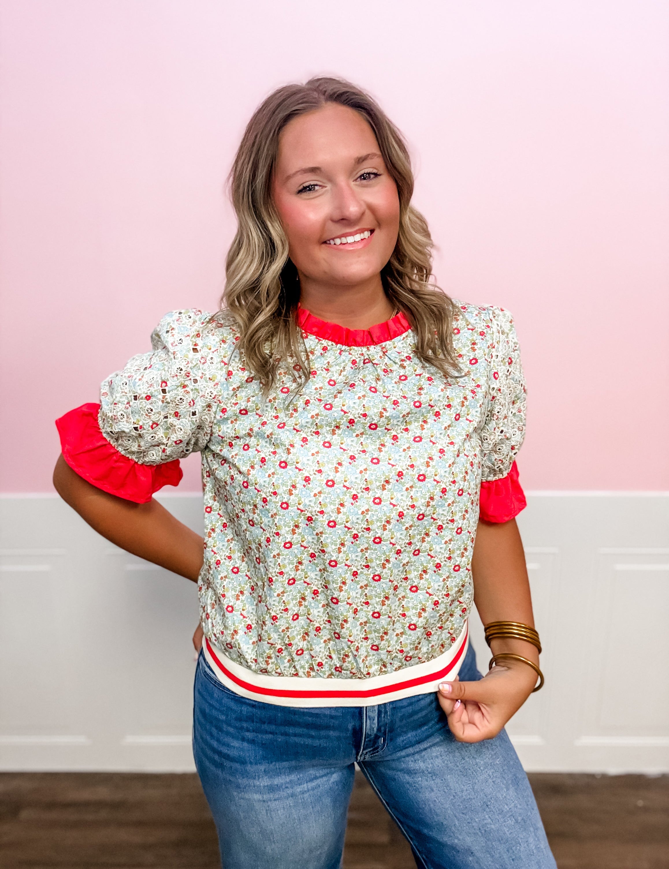 Cherry Blossom Breeze Top - Just a Small Town Girl