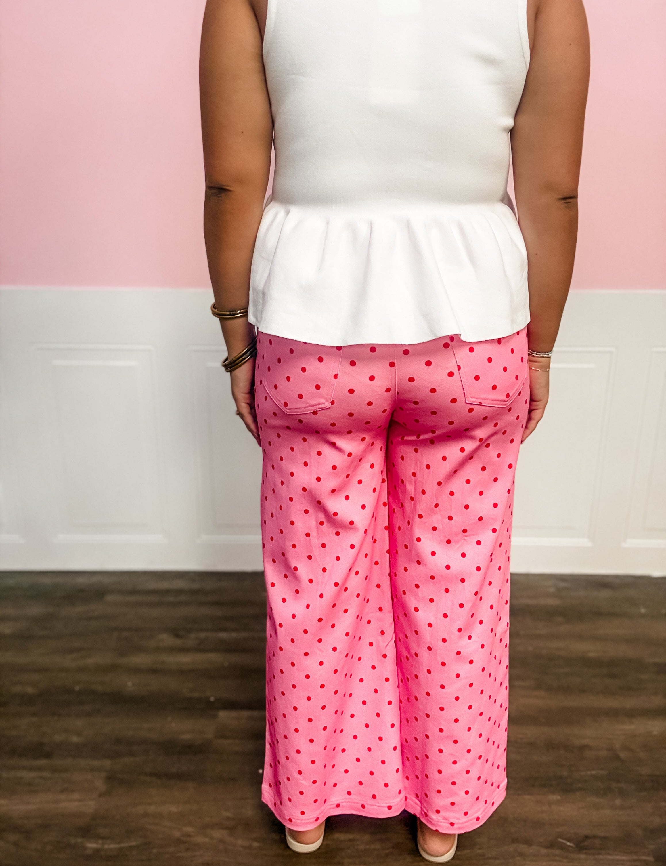 Cherry Dot Statement Pants - Just a Small Town Girl