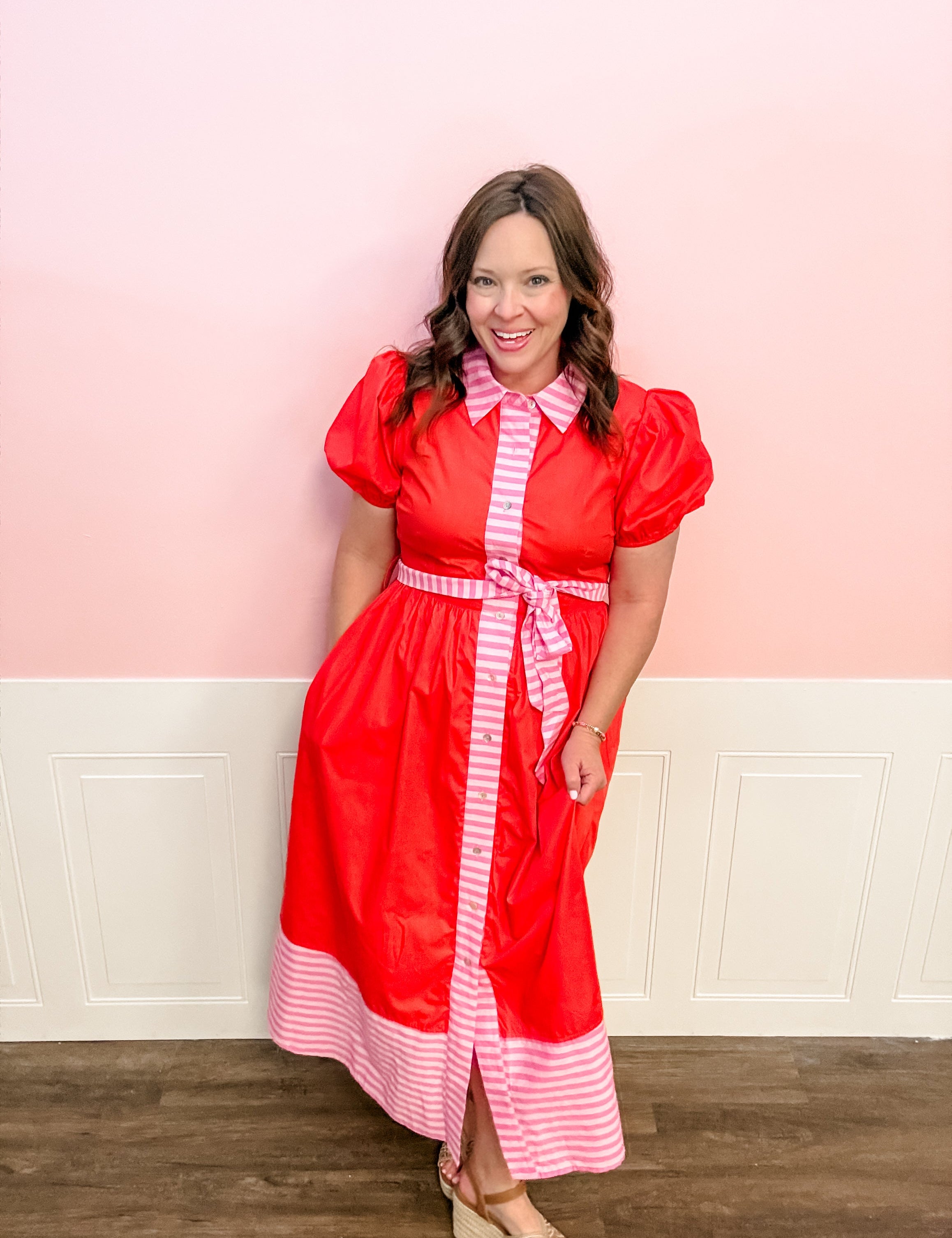 Cherry Picnic Contrast Maxi Dress - Just a Small Town Girl