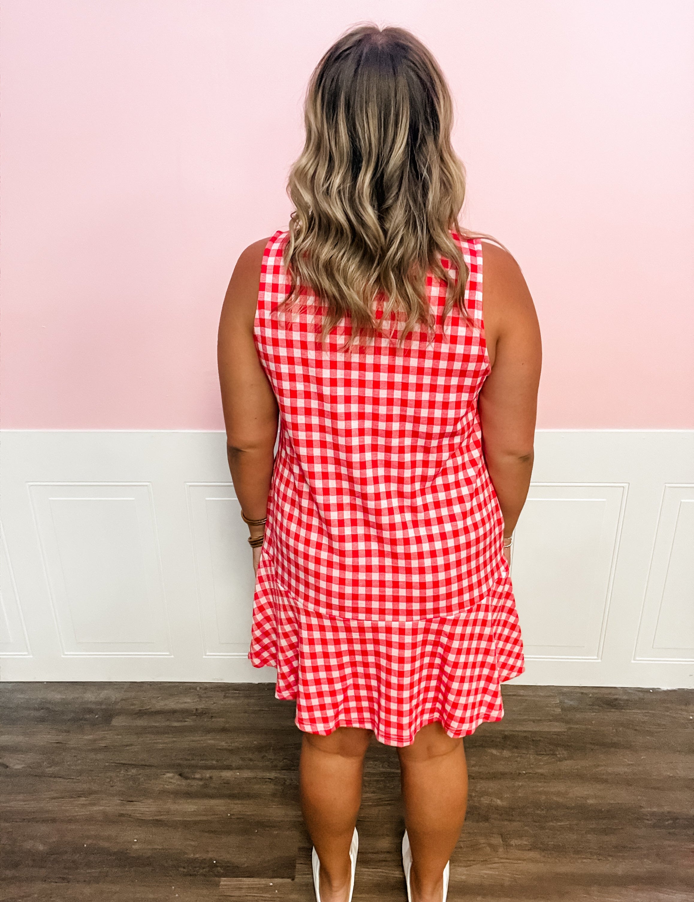 Cherry Picnic Gingham Dress - Just a Small Town Girl
