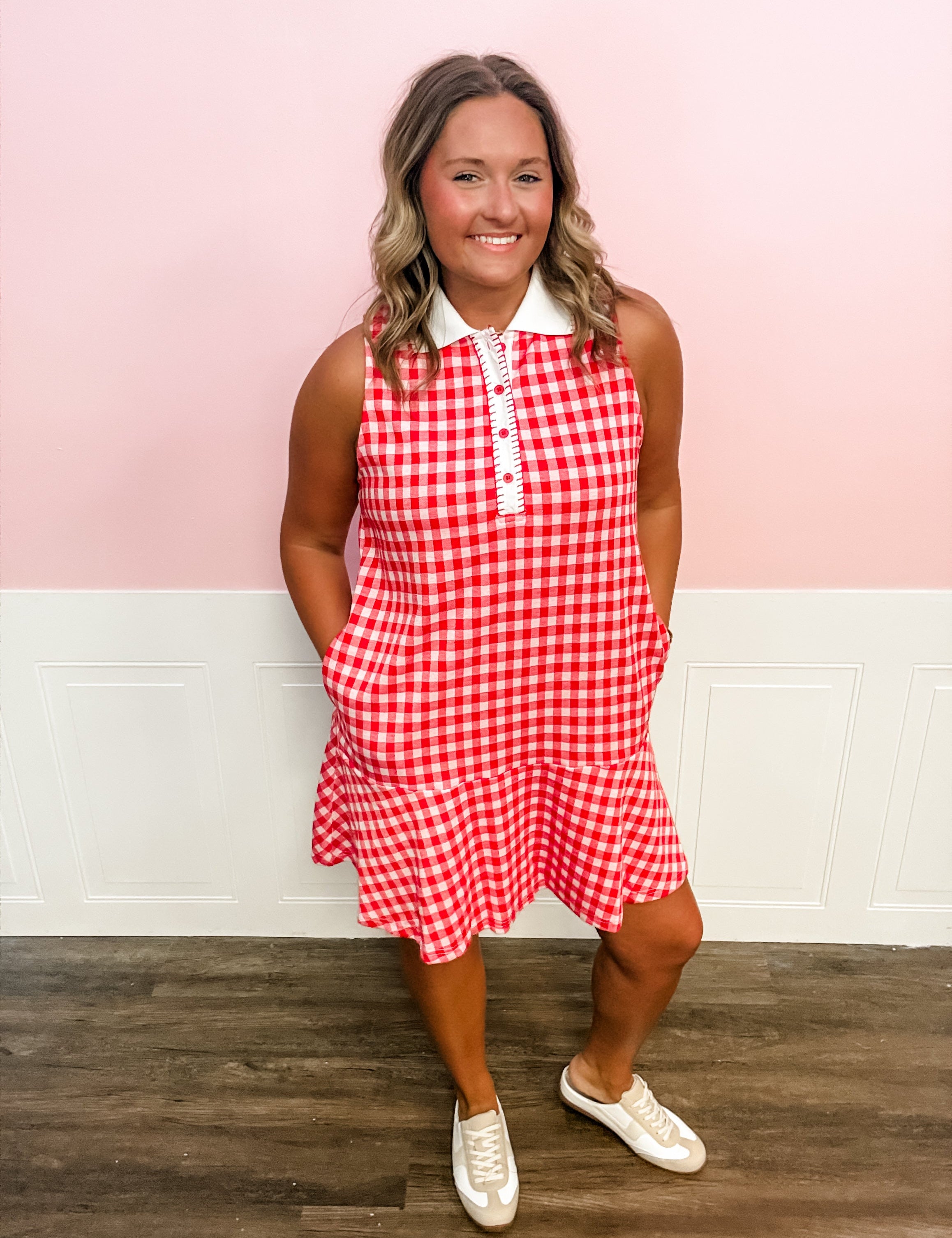 Cherry Picnic Gingham Dress - Just a Small Town Girl