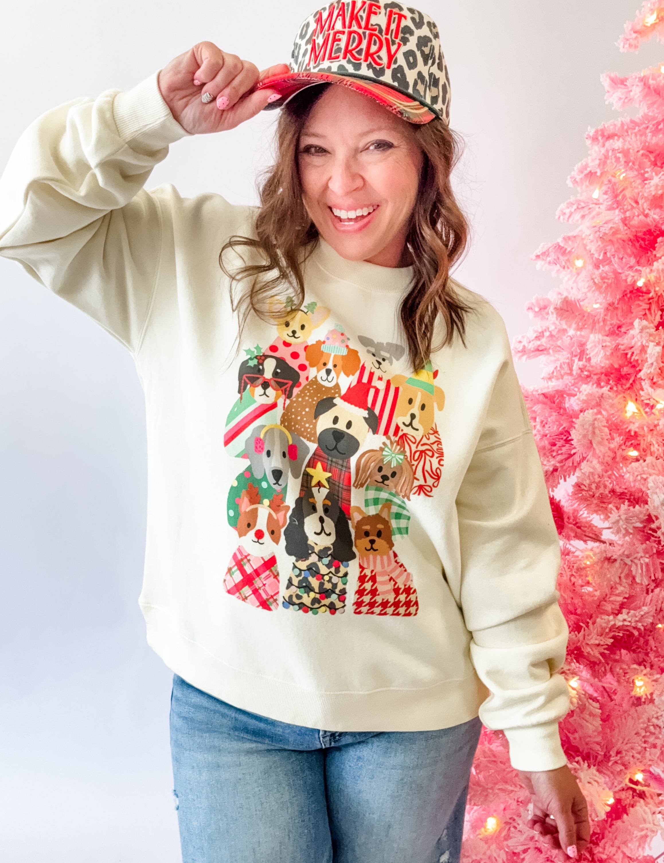 Christmas Pups Sweatshirt - Just a Small Town Girl