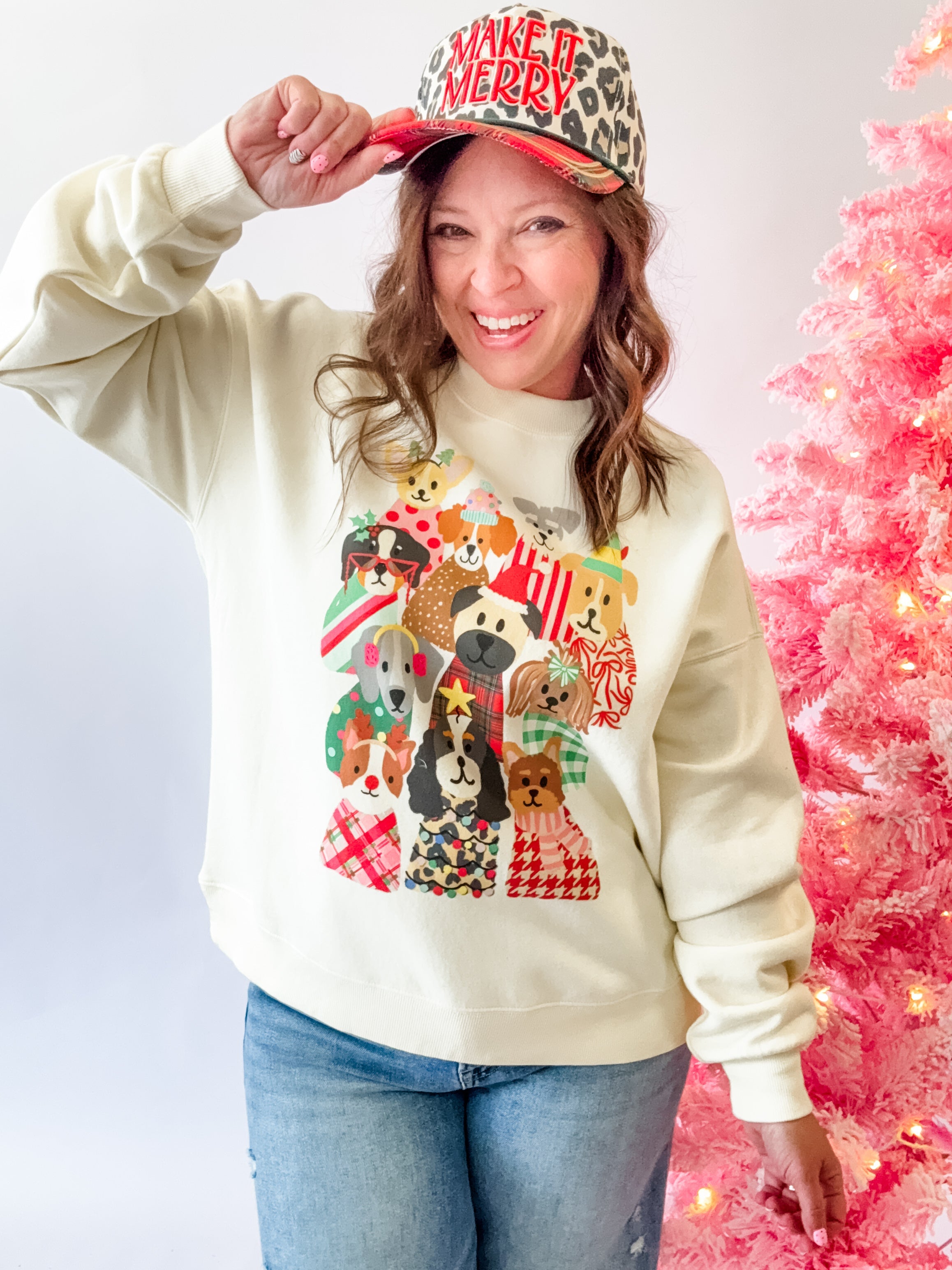 Christmas Pups Sweatshirt - Just a Small Town Girl