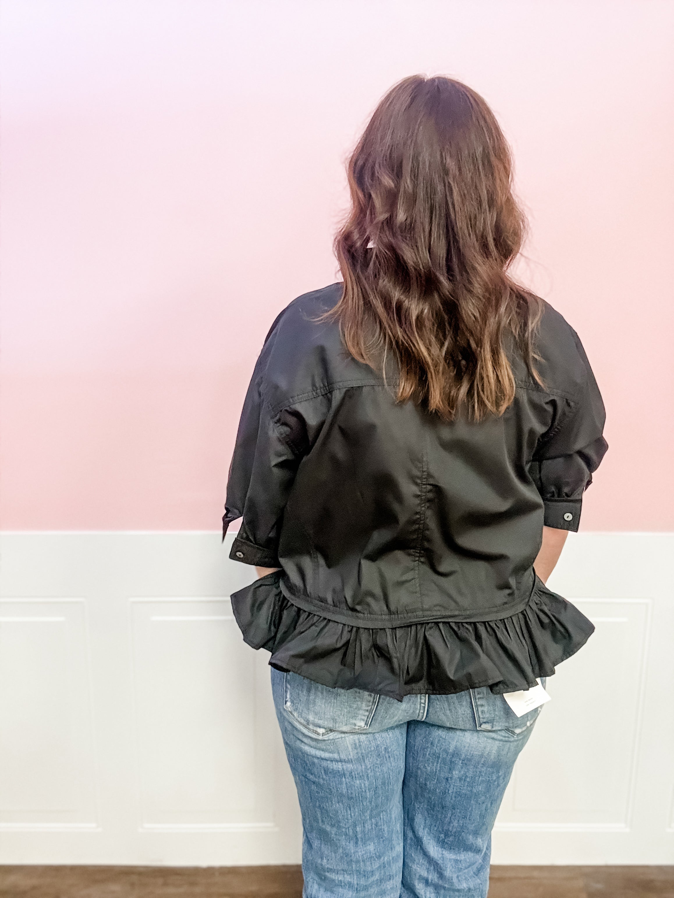 City Chic Ruffle Hem Button - Up - Just a Small Town Girl