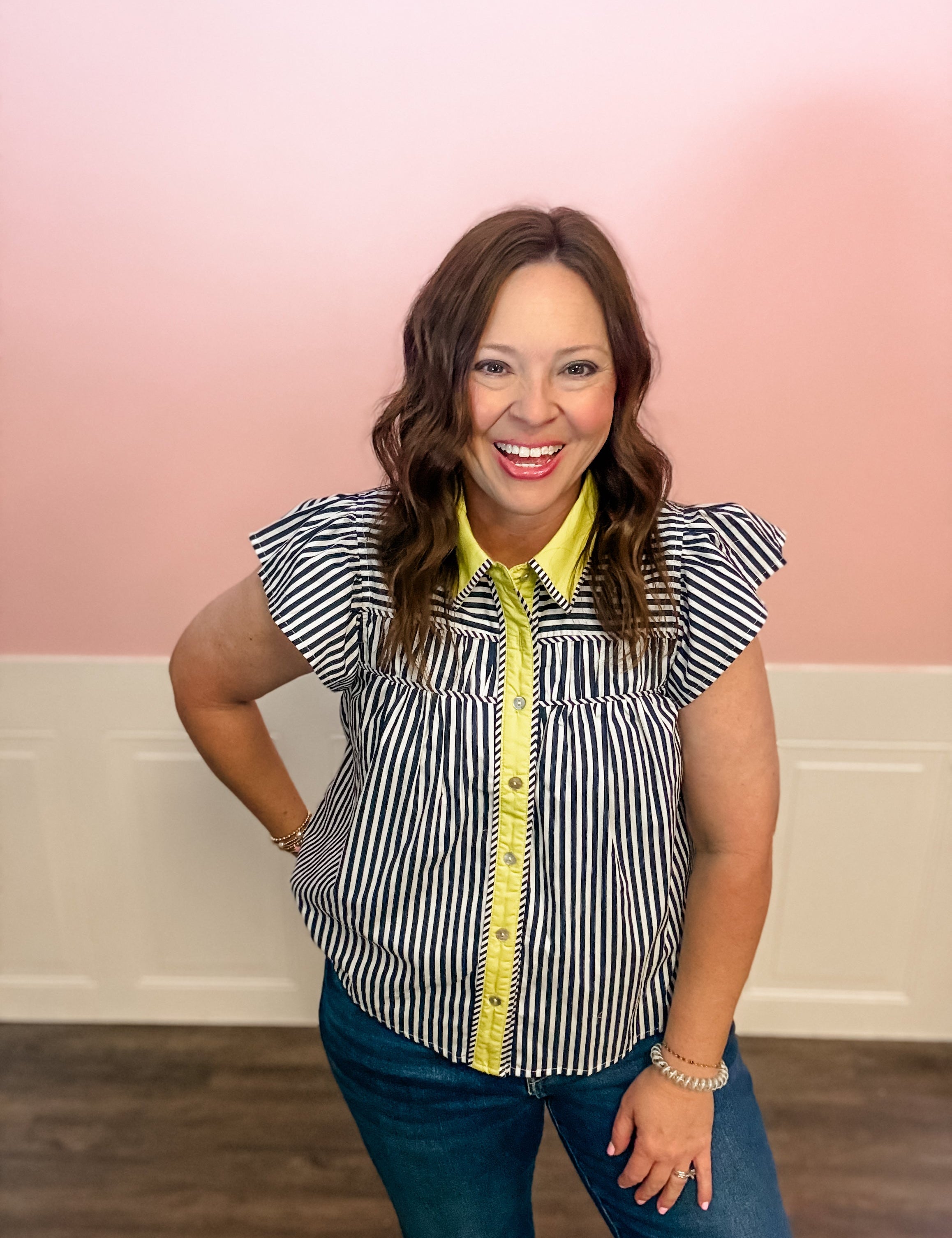 City Chic Stripe Top - Just a Small Town Girl