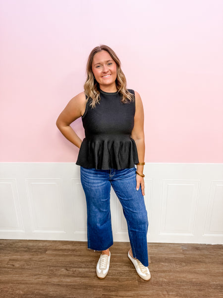 Classic Charm Peplum Knit Top - Just a Small Town Girl