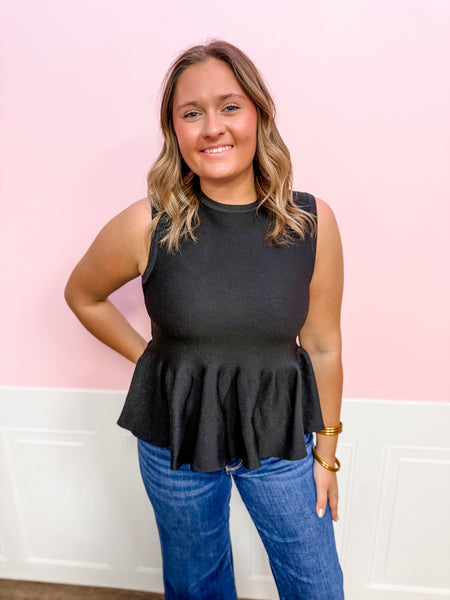 Classic Charm Peplum Knit Top - Just a Small Town Girl