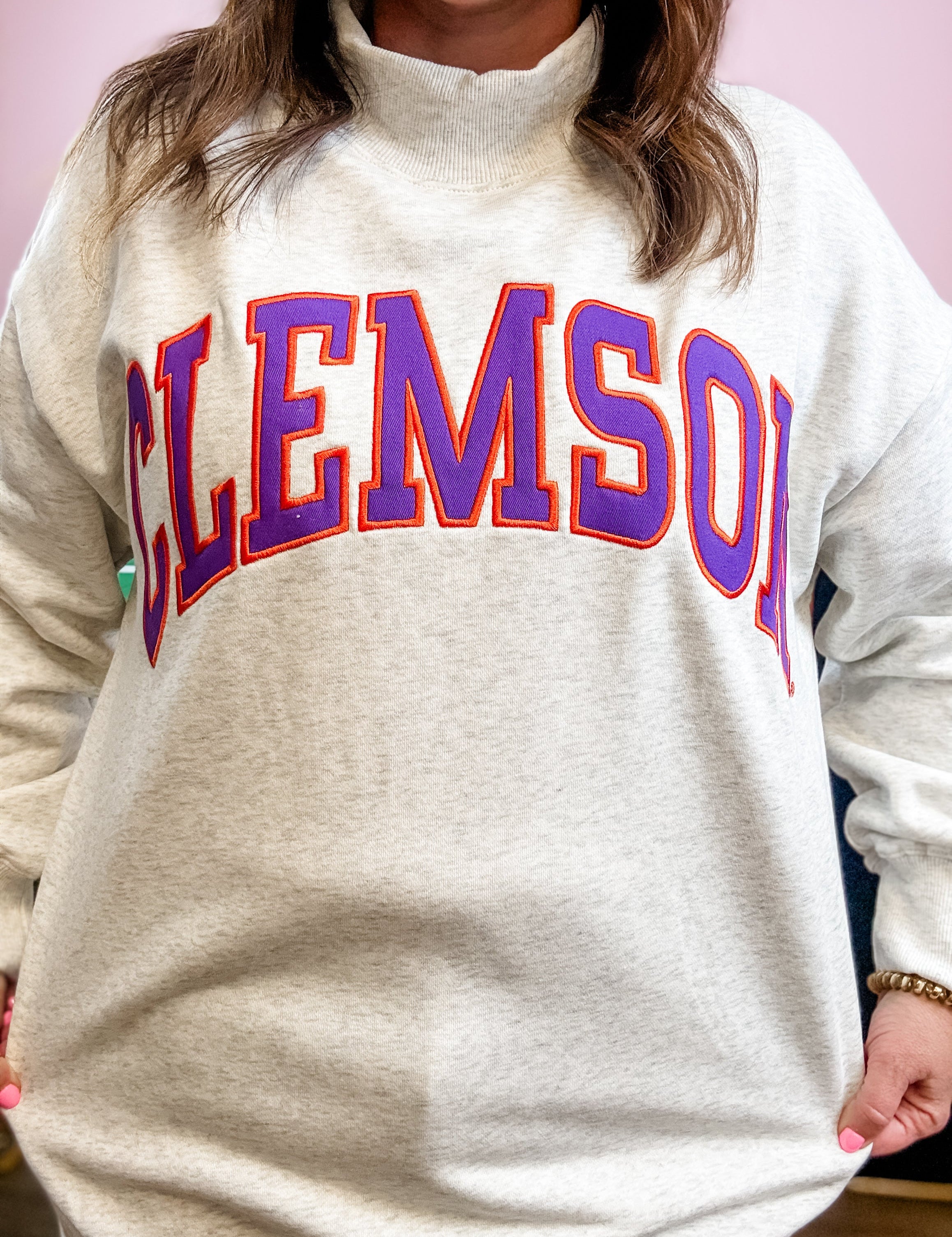 Classic Tiger Pride Mockneck Pullover - Just a Small Town Girl