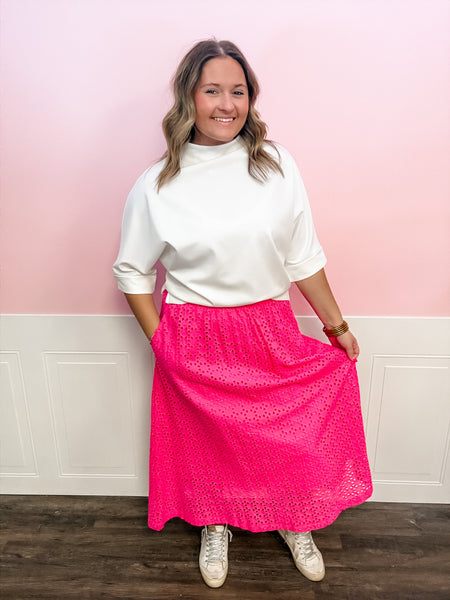 Cloud Nine Mock Neck Top - Just a Small Town Girl