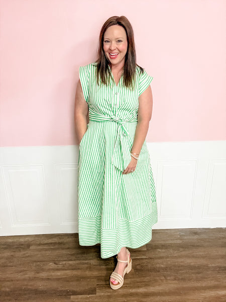 Clover Stripe Maxi Dress - Just a Small Town Girl