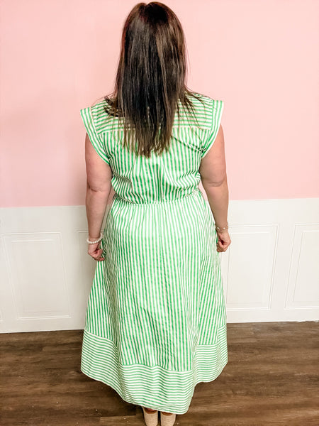 Clover Stripe Maxi Dress - Just a Small Town Girl