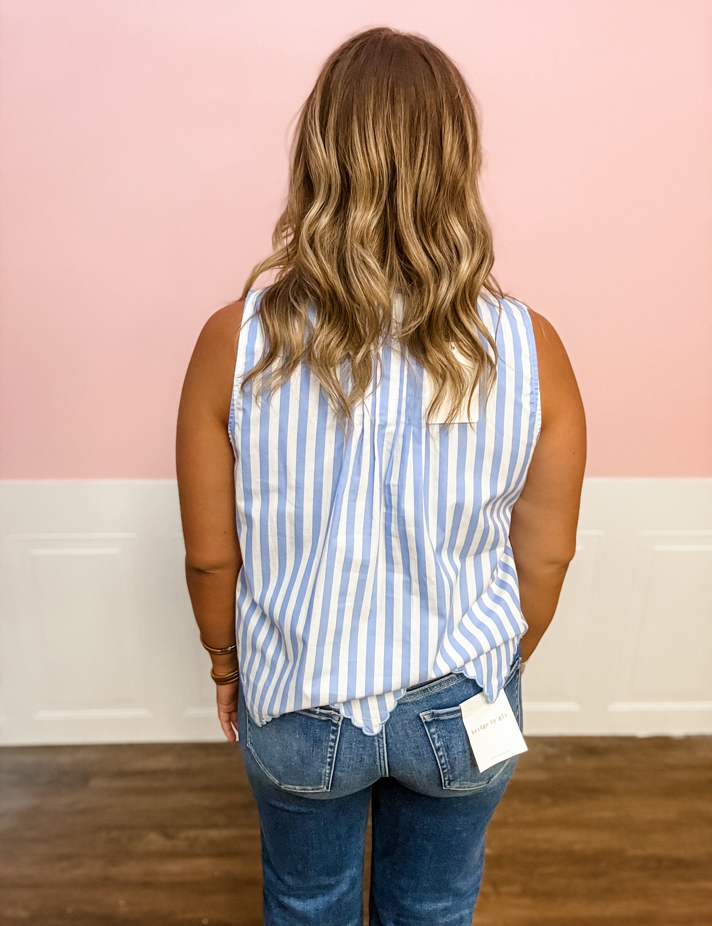 Coastal Breeze Stripe Button - Up Top - Just a Small Town Girl
