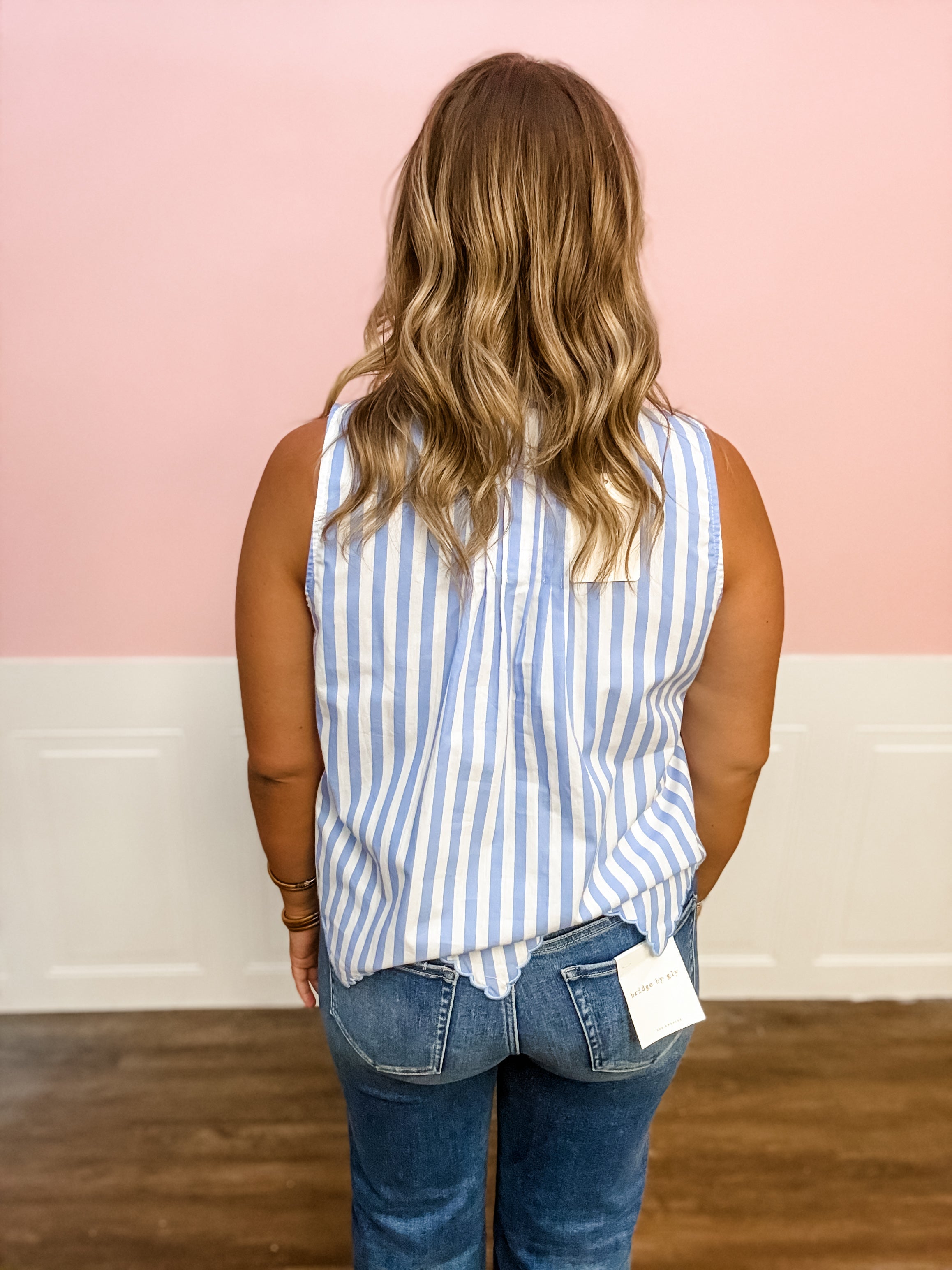 Coastal Breeze Stripe Button - Up Top - Just a Small Town Girl