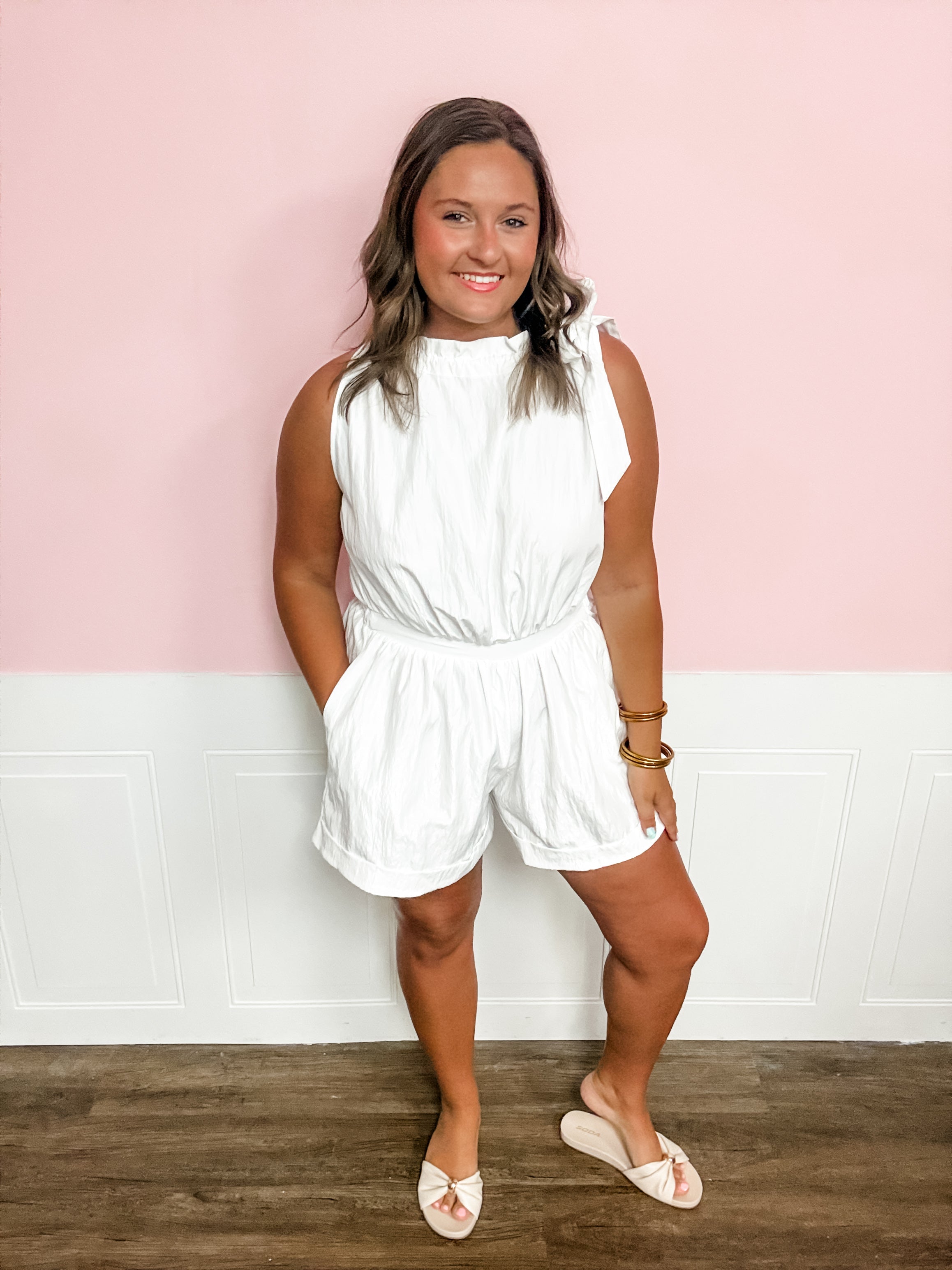 Coastal Chic Romper - Just a Small Town Girl