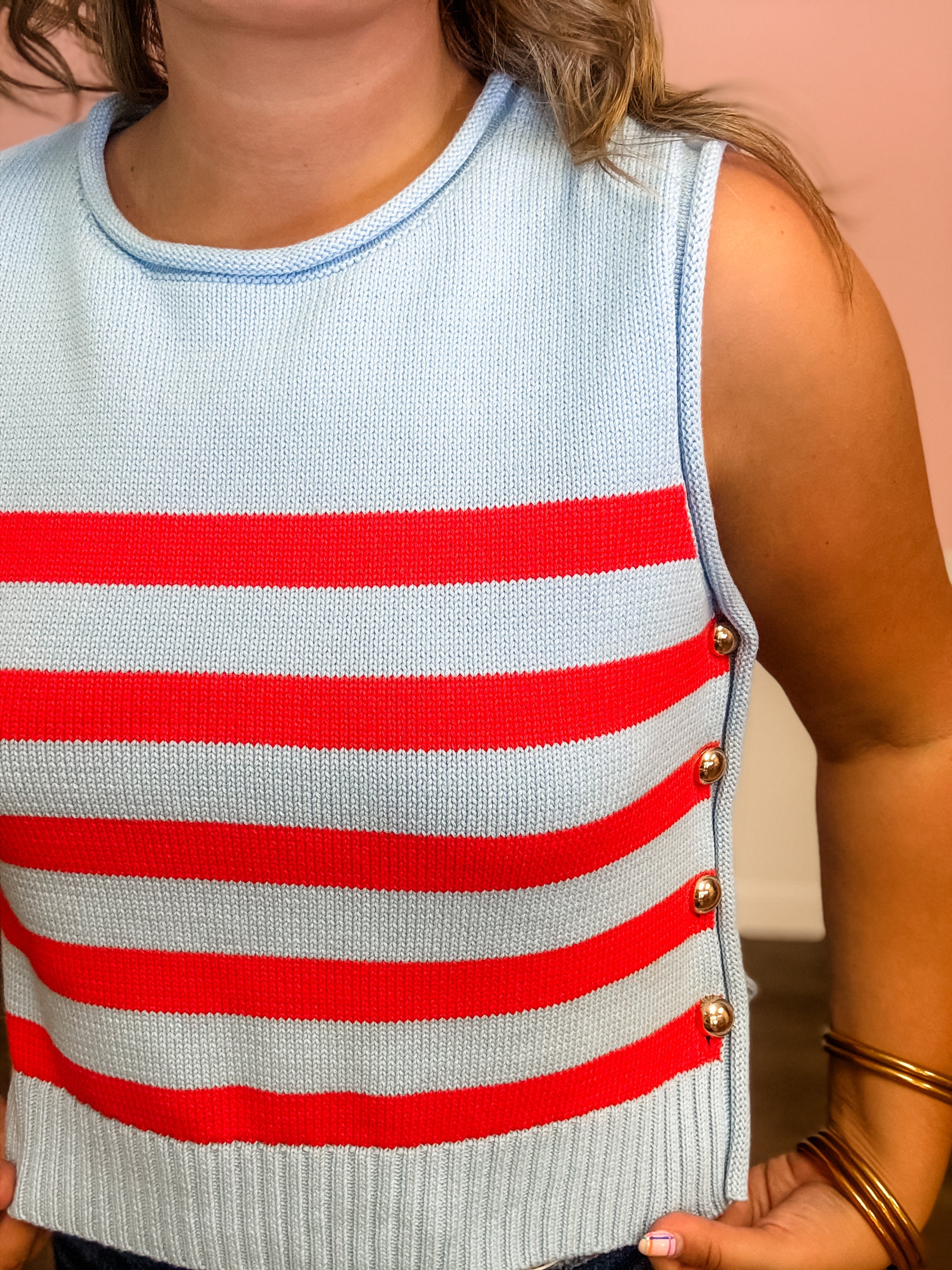 Coastal Fire Knit Tank - Just a Small Town Girl