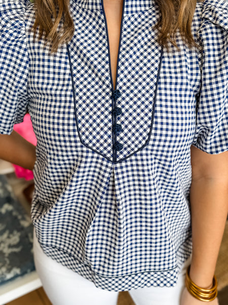 Coastal Heirloom Gingham Top - Just a Small Town Girl