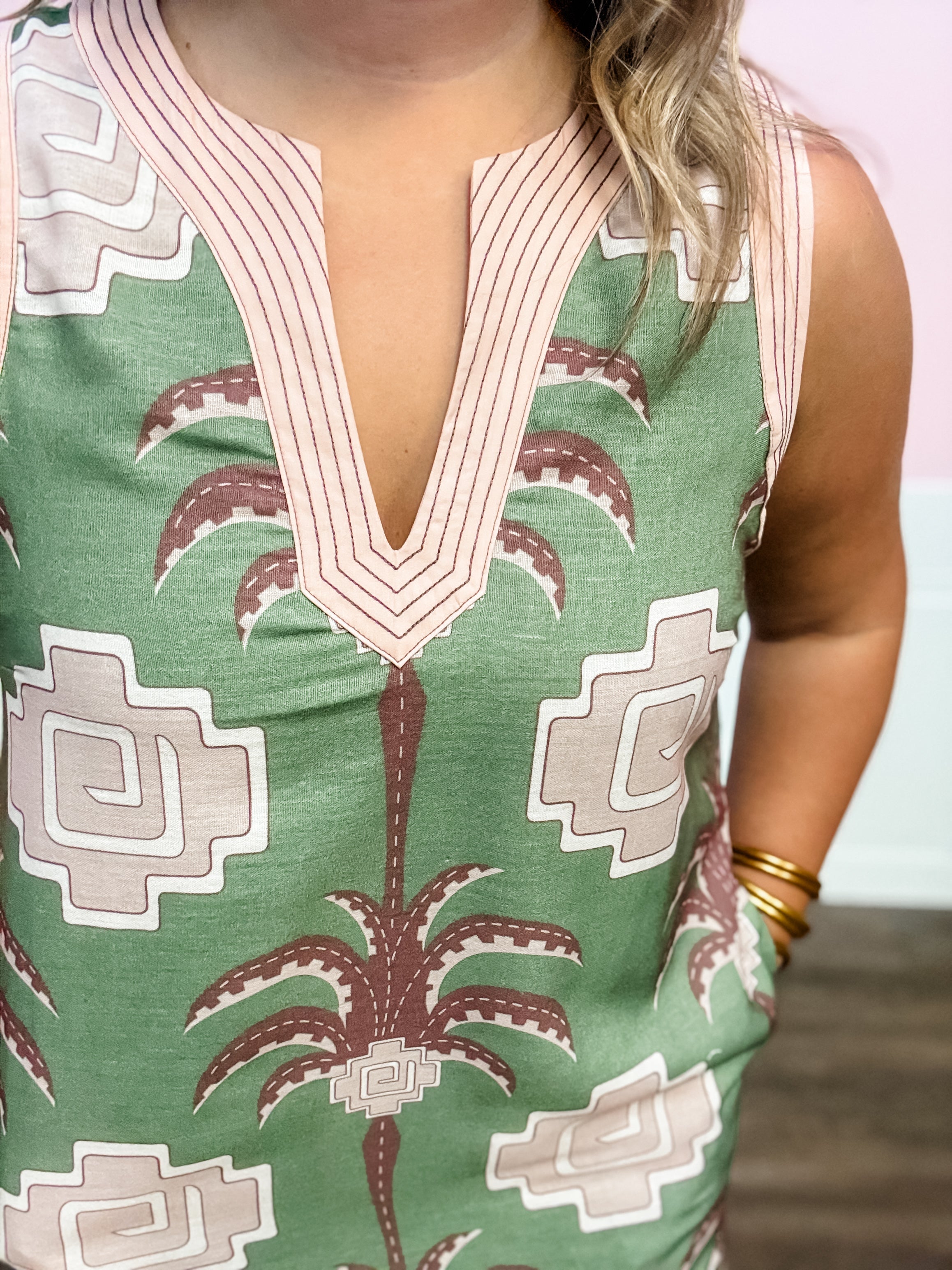 Coastal Palm Charm Dress - Just a Small Town Girl