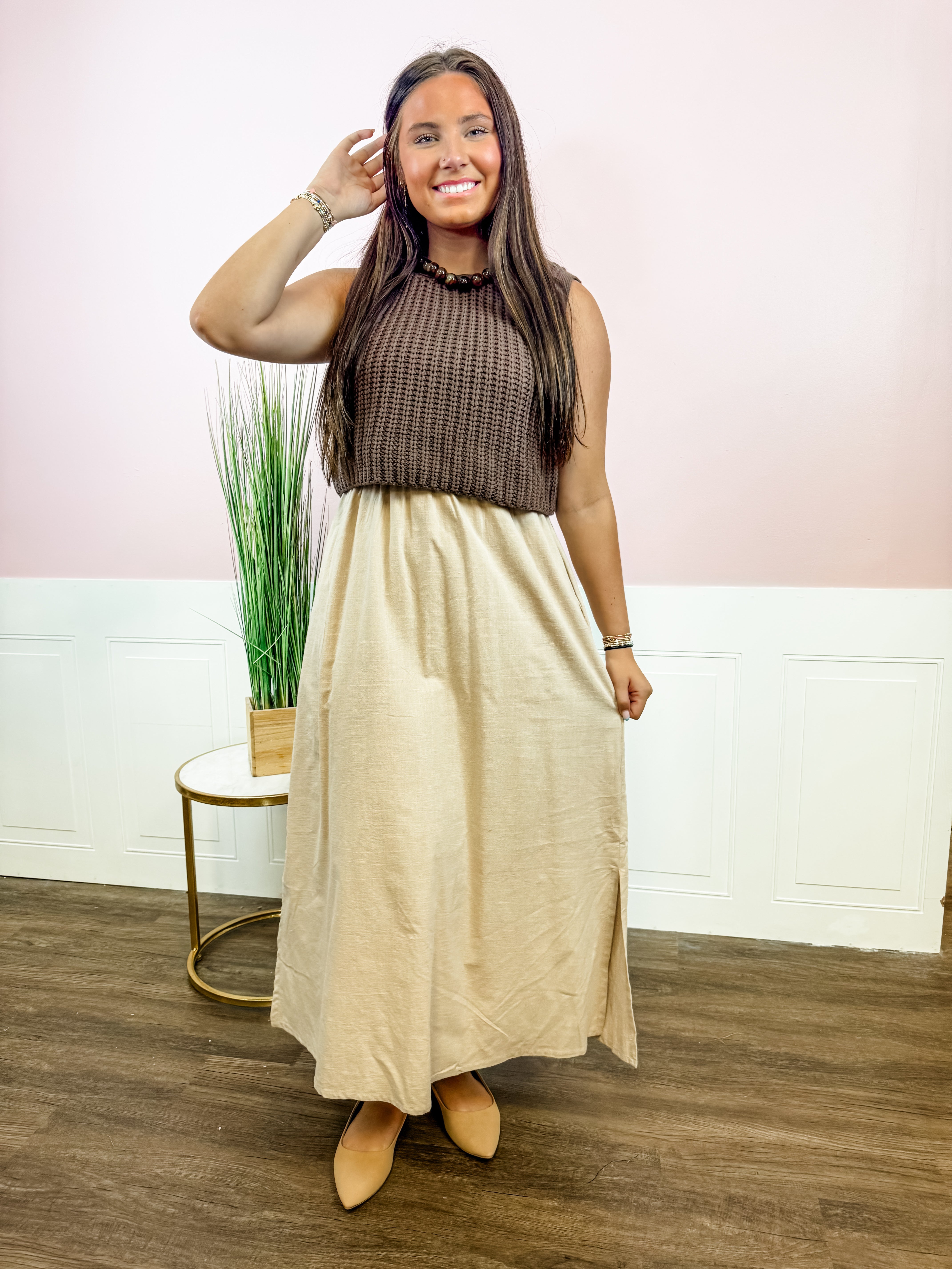 Cocoa & Cream Sweater Maxi Dress - Just a Small Town Girl