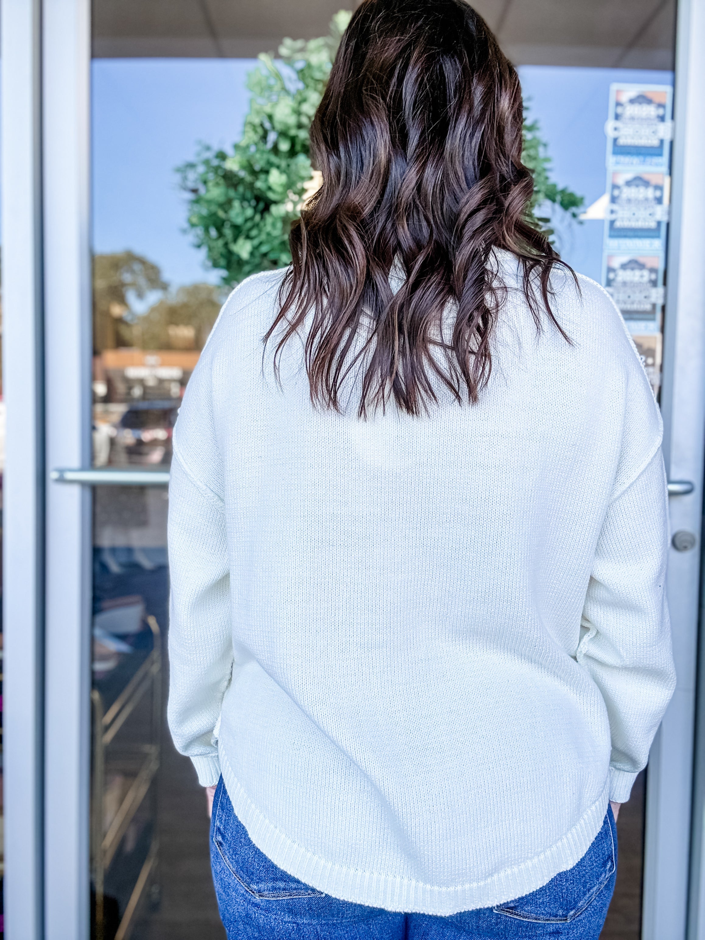 Collared Button-Front Ribbed Sweater - Just a Small Town Girl