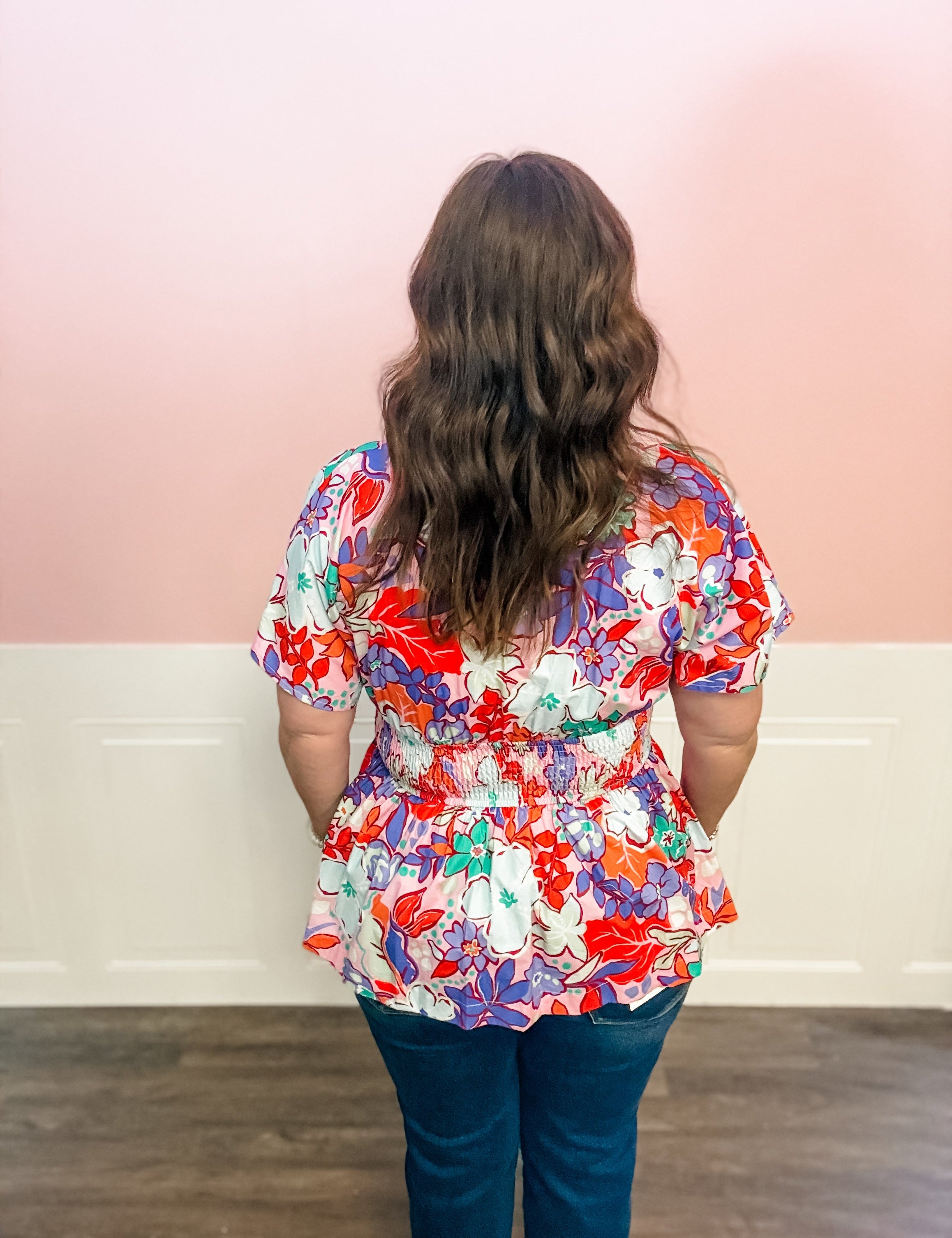 Color Crush Floral Zip Top - Just a Small Town Girl