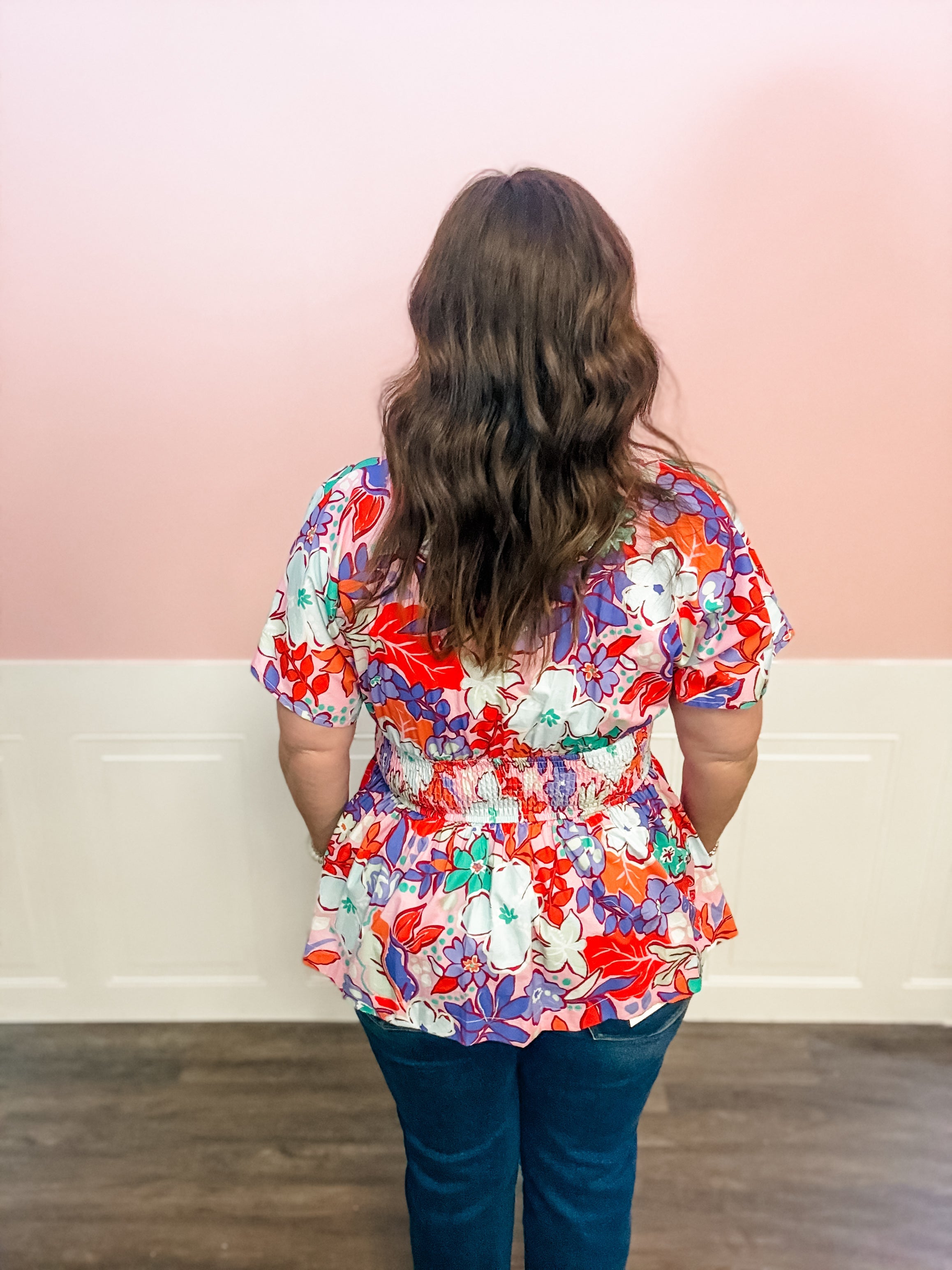 Color Crush Floral Zip Top - Just a Small Town Girl