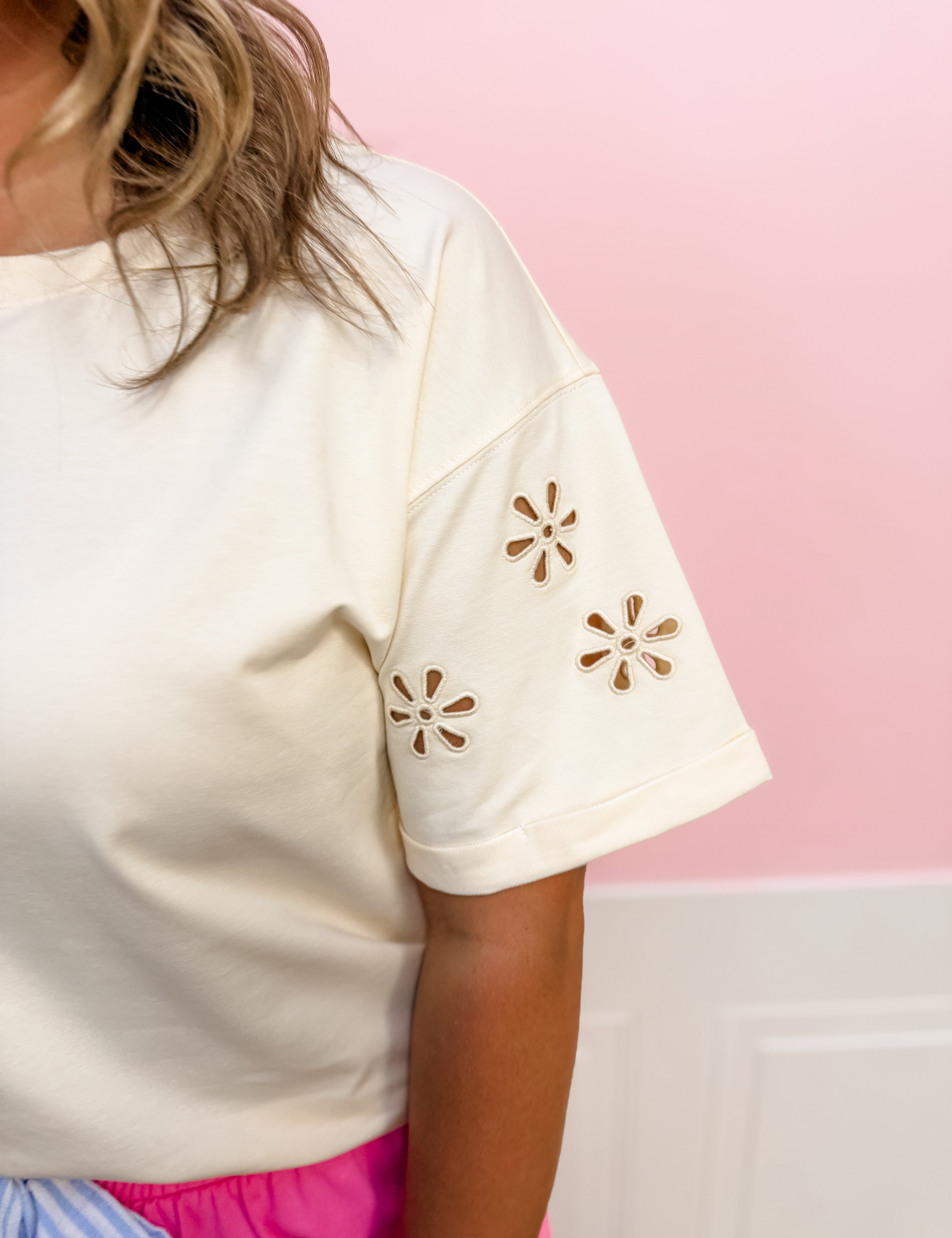 Daisy Days Eyelet Tee - Just a Small Town Girl