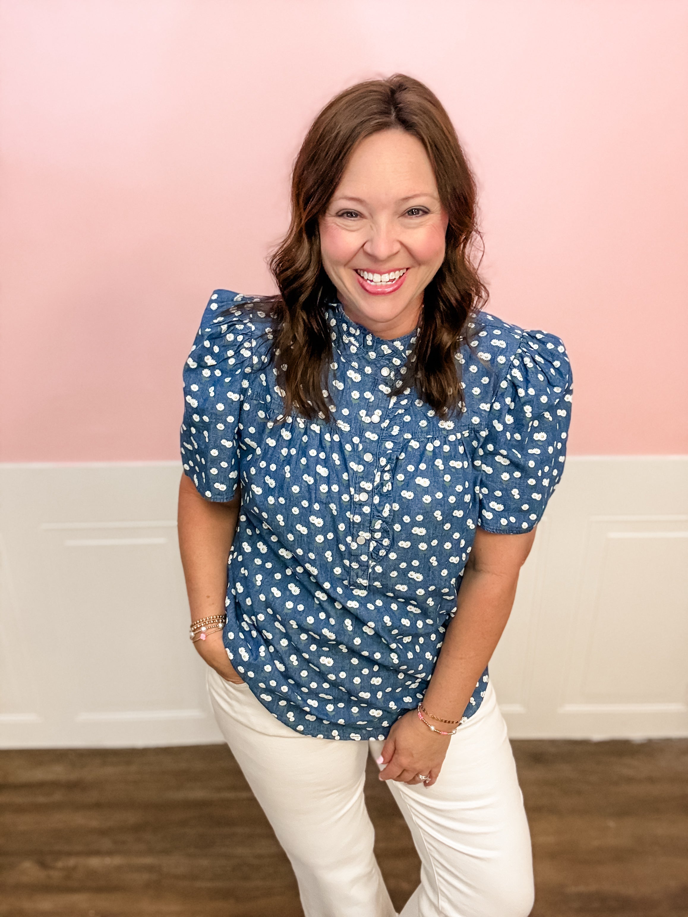 Daisy Lane Denim Top - Just a Small Town Girl