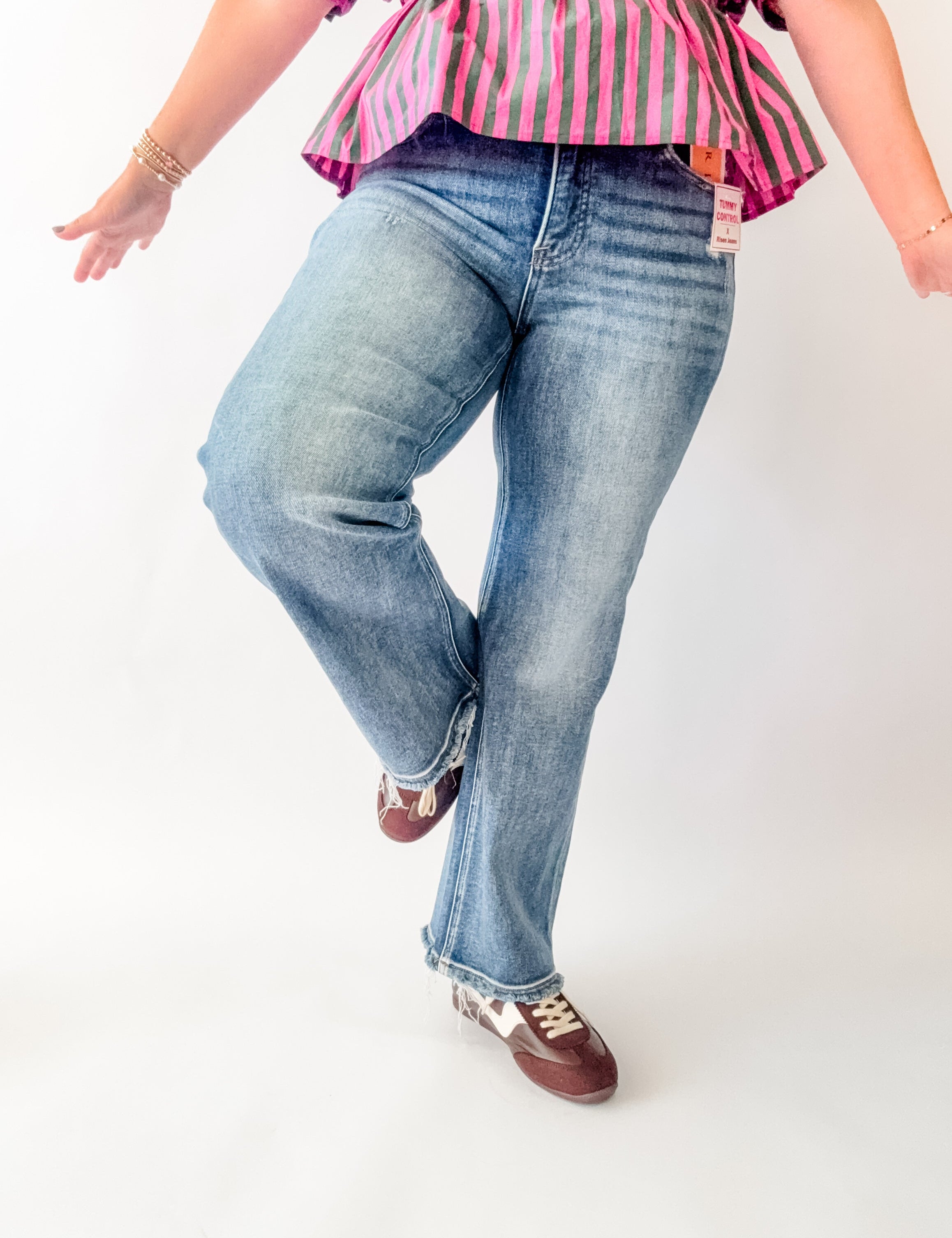 Dark Wash Tummy Control Crop Straight Jeans - Just a Small Town Girl