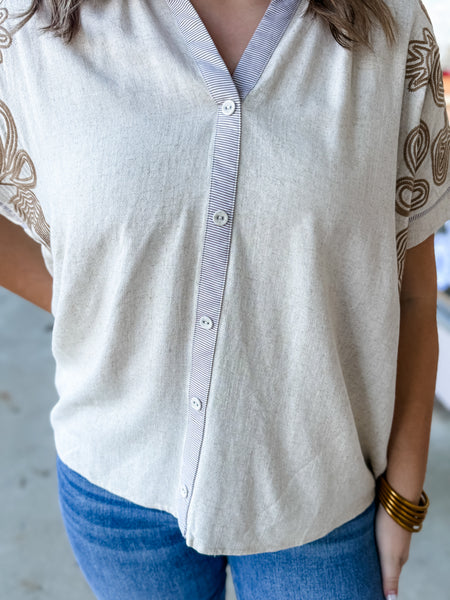 Desert Bloom Embroidered Top - Just a Small Town Girl