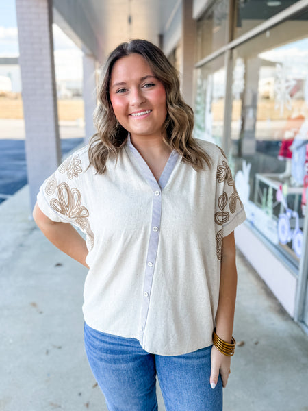 Desert Bloom Embroidered Top - Just a Small Town Girl