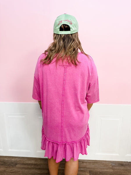 Dragon Fruit Ruffle Hem Dress - Just a Small Town Girl