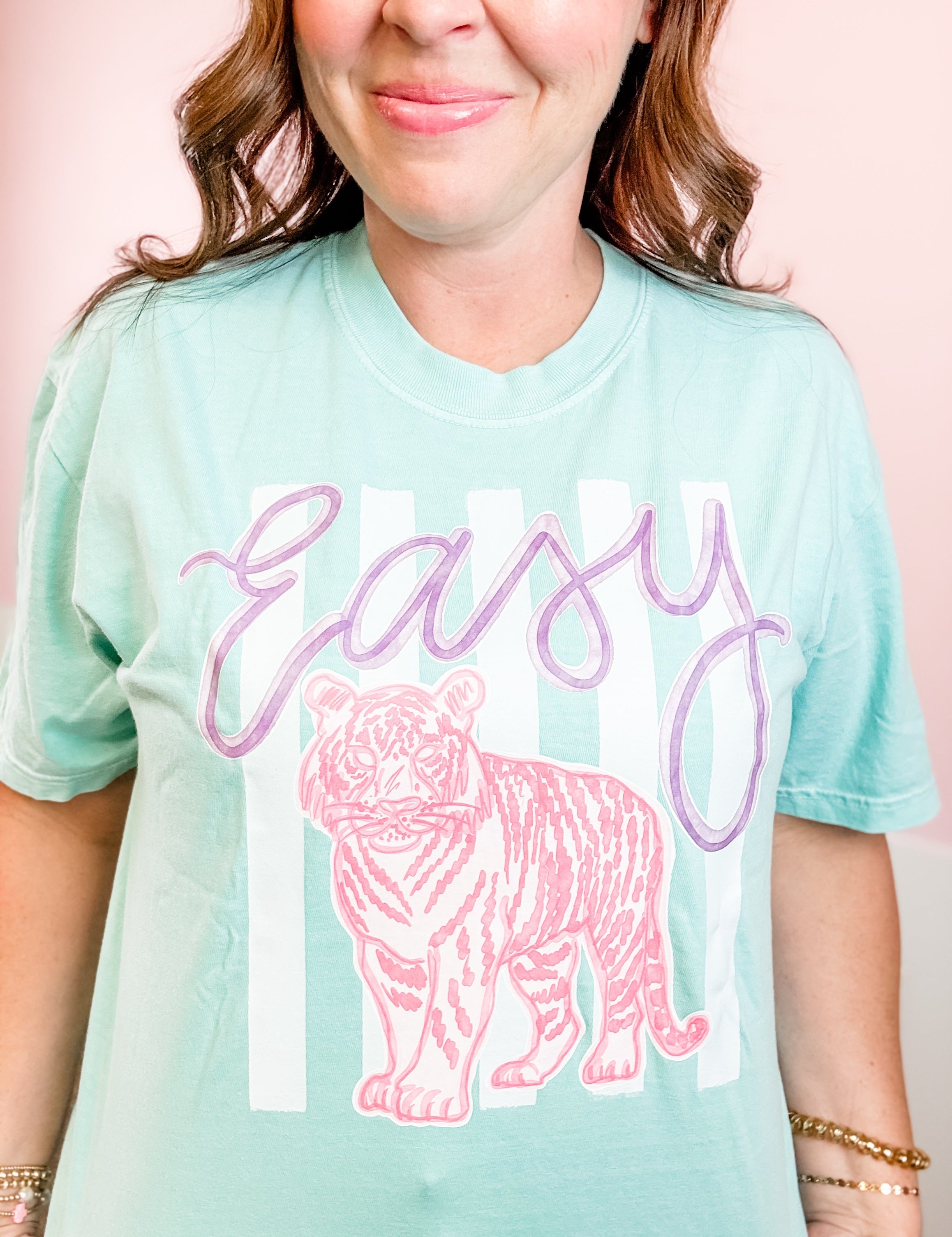 Easy Pink Tiger Graphic Tee - Just a Small Town Girl