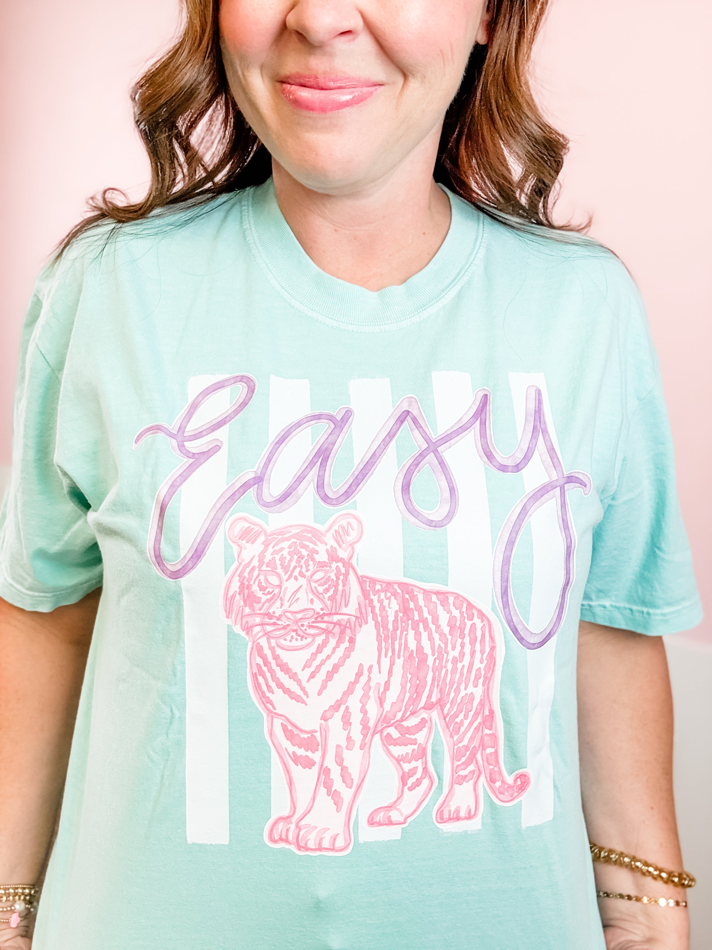 Easy Pink Tiger Graphic Tee - Just a Small Town Girl
