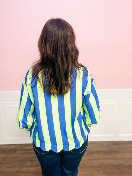 Electric Stripe Statement Top - Just a Small Town Girl