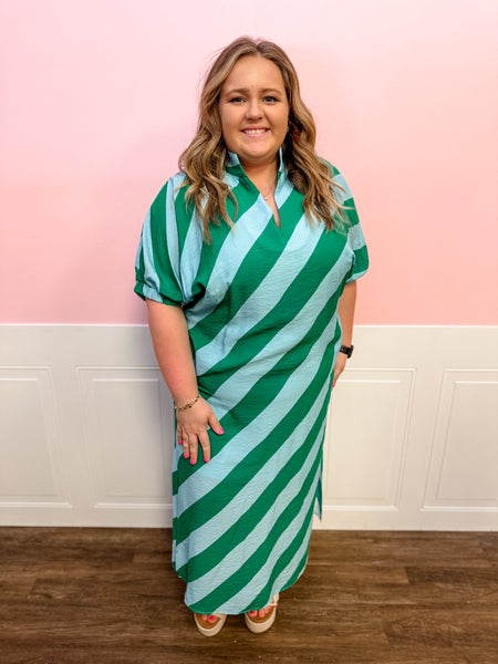 Emerald Coast Stripe Maxi Dress: Plus Size - Just a Small Town Girl