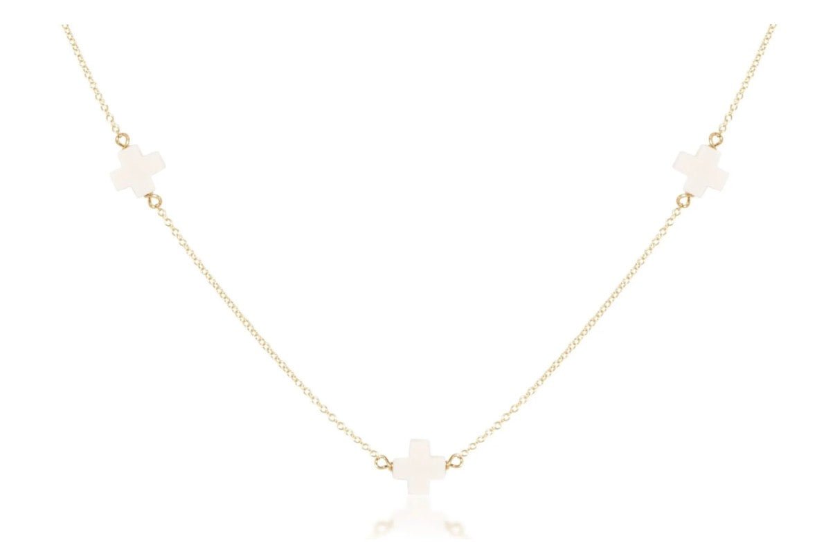 Enewton 17” Choker Simplicity Chain Gold: Signature Cross Off - White - Just a Small Town Girl
