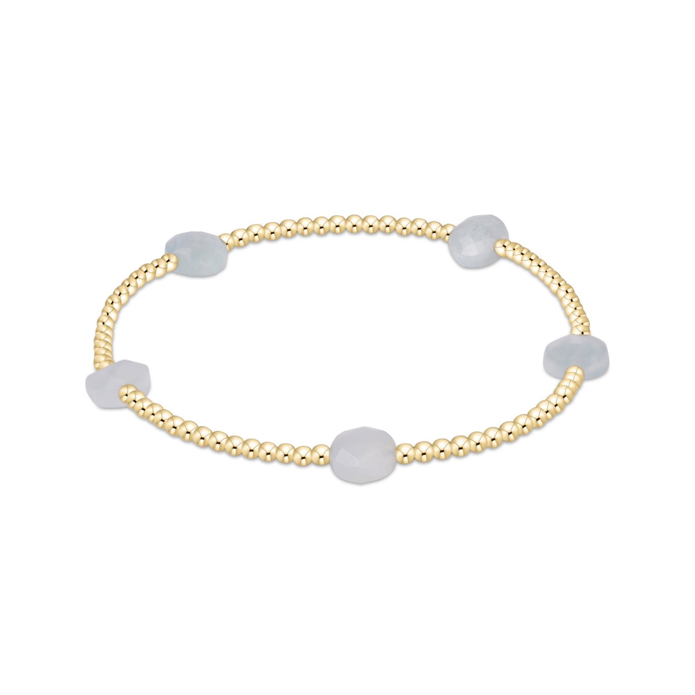 Enewton Admire Small Gem 2mm Gold Bracelet - aquamarine - Just a Small Town Girl